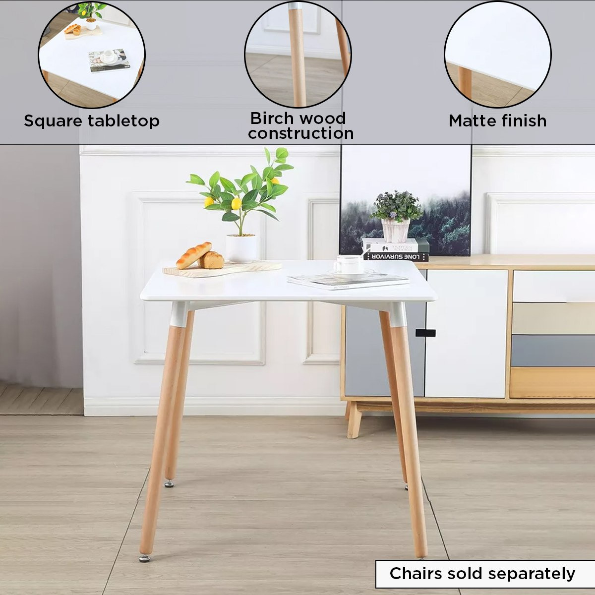 طاولة سُفرة لـ2 مقعد بأرجل من الخشب الصلب من توتو-hbxdiningroom-diningtablesandsets-diningtables-twoseater-image-5