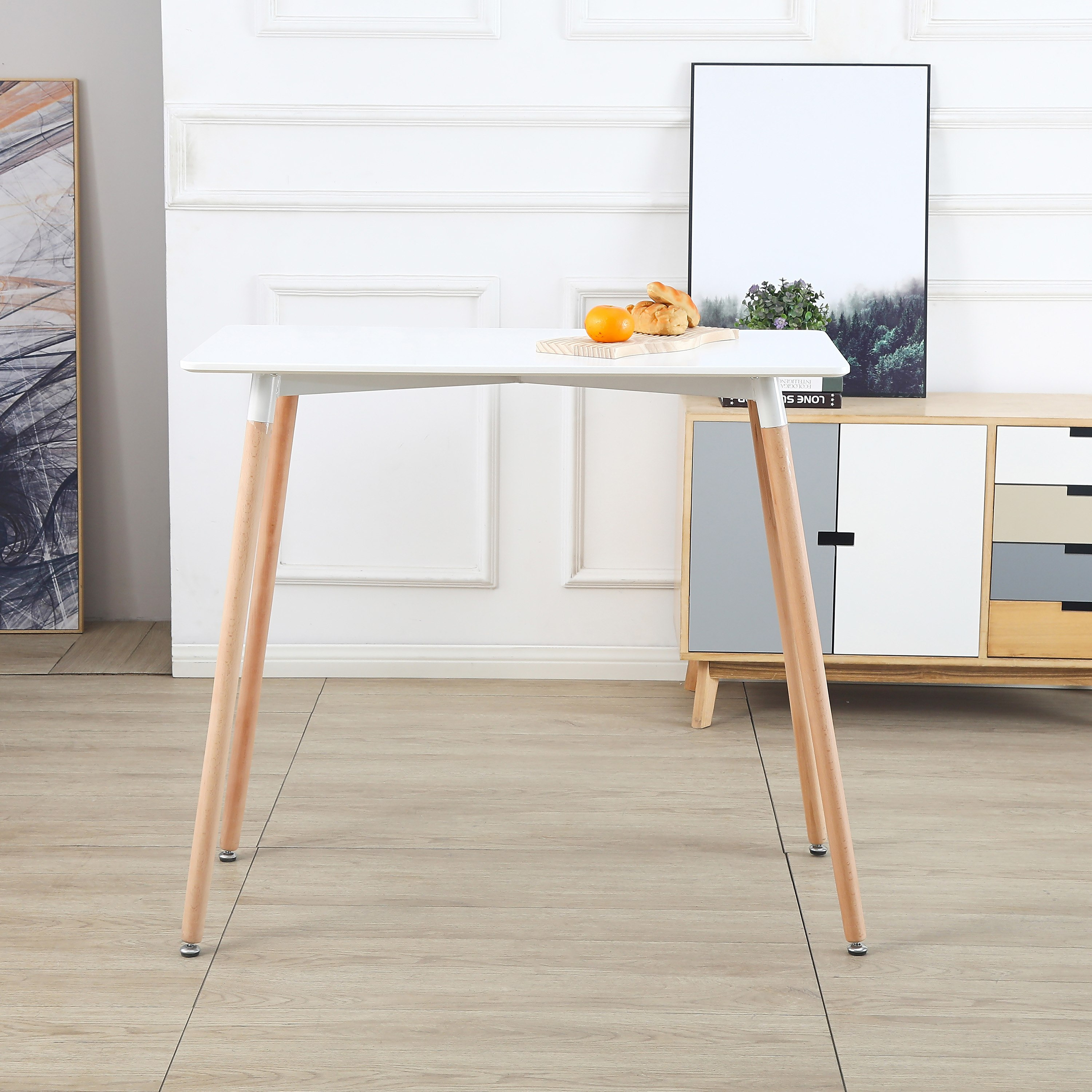 Toto 4-Seater High Dining Table with Solid Wood Legs-hbxfurniture-diningtablesandsets-diningtables-fourseater-image-2