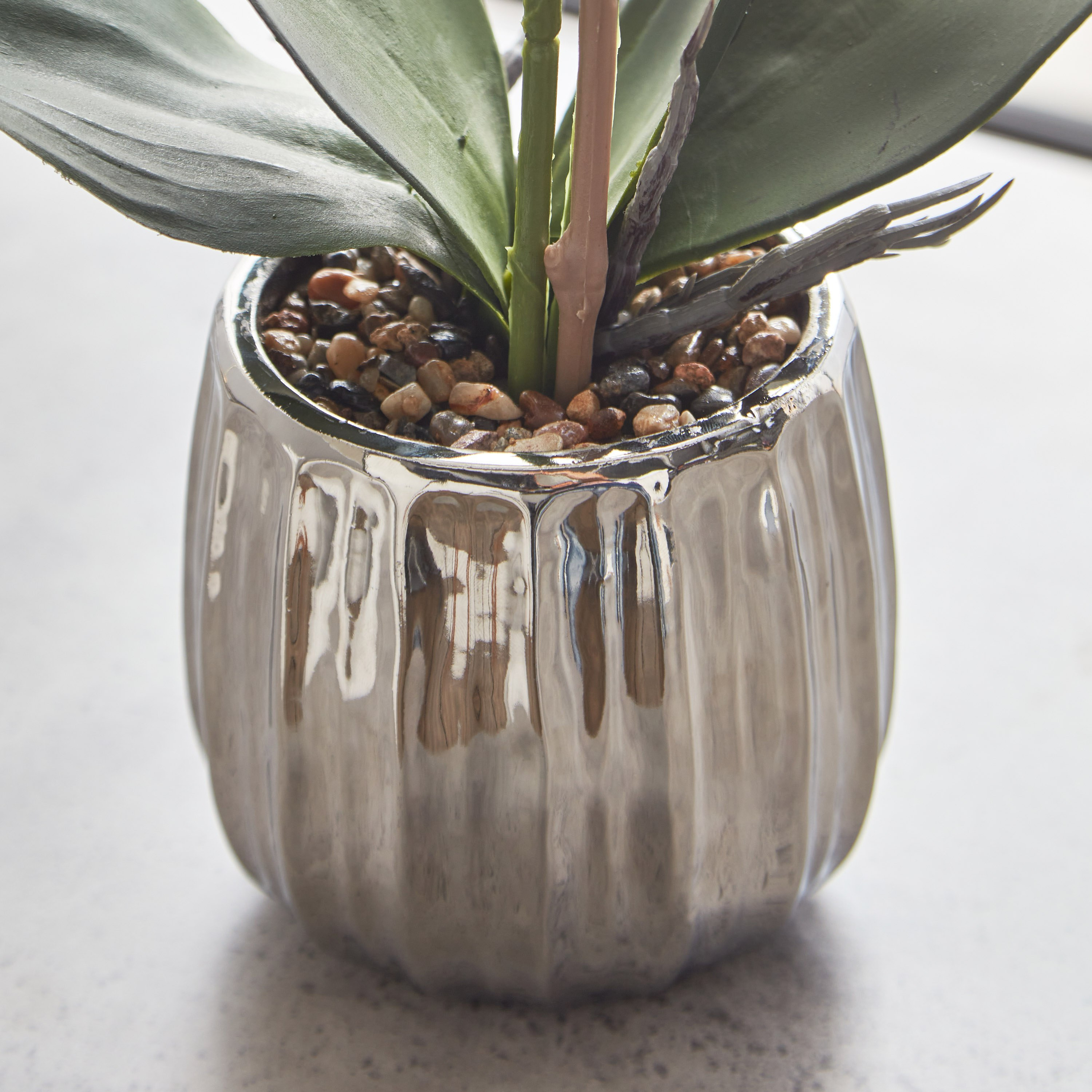 أزهار أوركيد بيضاء داخل إناء زرع سيراميك مطلي من أليسا  - 49 سم-hbxdecorandfurnishings-homeaccessories-artificialflowersandplants-image-3