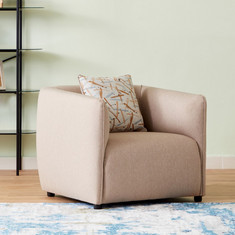 Deyton 1-Seater Fabric Sofa with Cushion