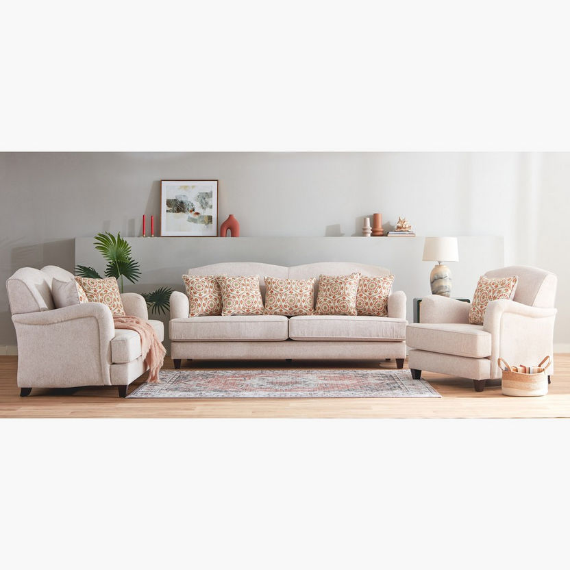 3 Seater Fabric Sofa With 5 Cushions