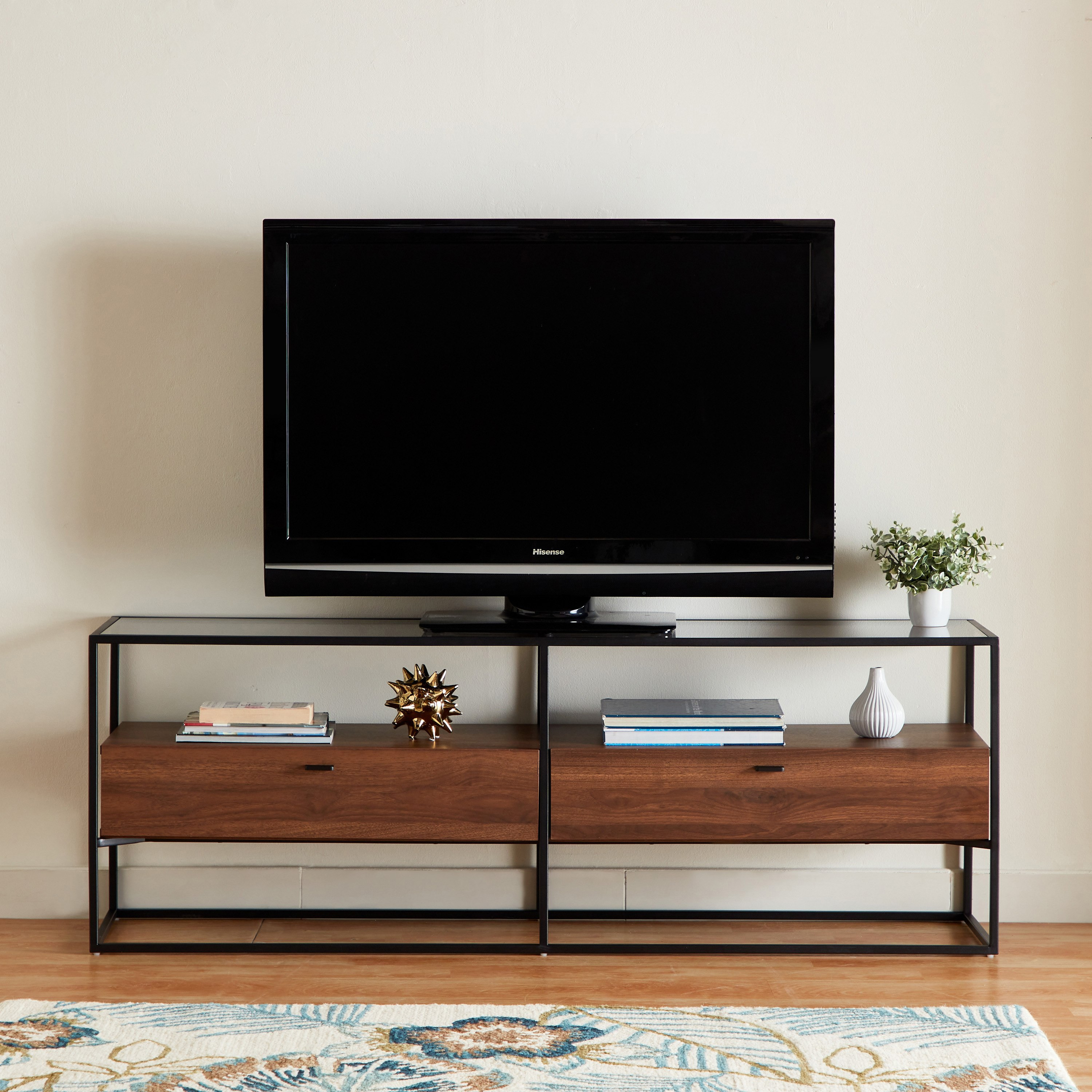 Ruby 1.6 Metre Glass Top TV Unit for TVs up to 70 inches-hbxlivingroom-mediaunitsandstorage-tvunits-image-2