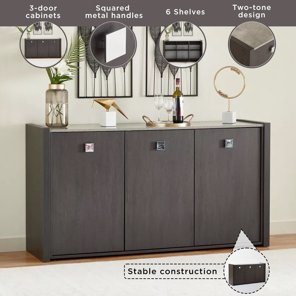 Cambridge 3-Door Sideboard Buffet-hbxfurniture-diningroom-buffetsandsideboards-image-5