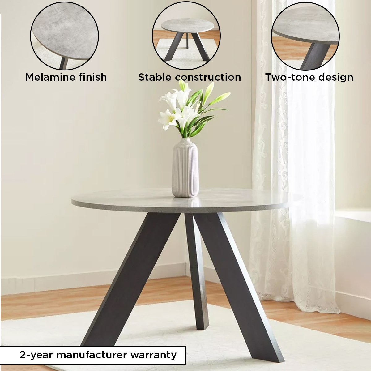 طاولة سفرة مستديرة لـ4 مقاعد من كامبريدج-hbxfurniture-diningtablesandsets-diningtables-fourseater-image-4