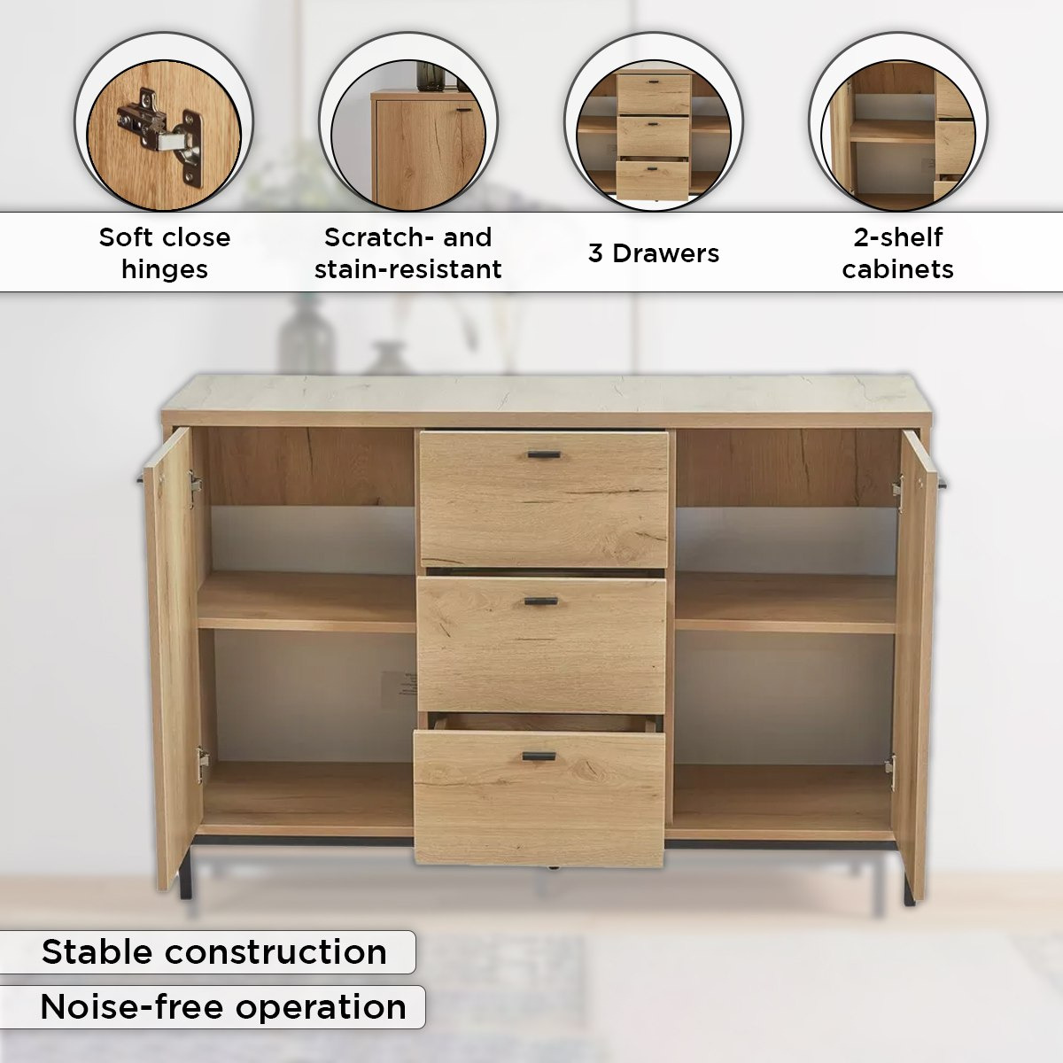 Urban 2-Door 3-Drawer Sideboard Buffet-hbxfurniture-diningroom-buffetsandsideboards-image-5