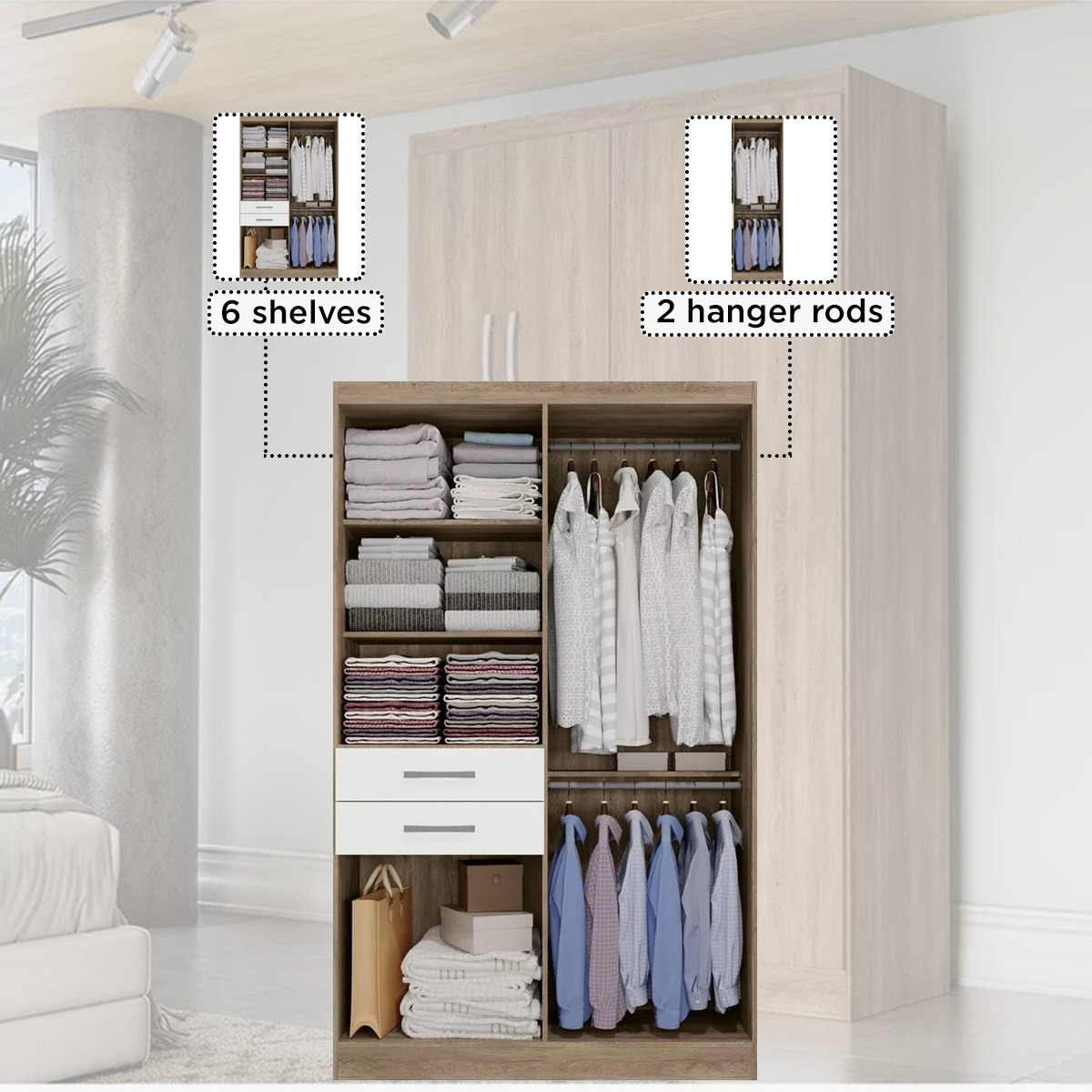خزانة ملابس 6 أبواب ودرجين - فورتاليزا لويس من موڤو-hbxfurniture-wardrobes-image-9