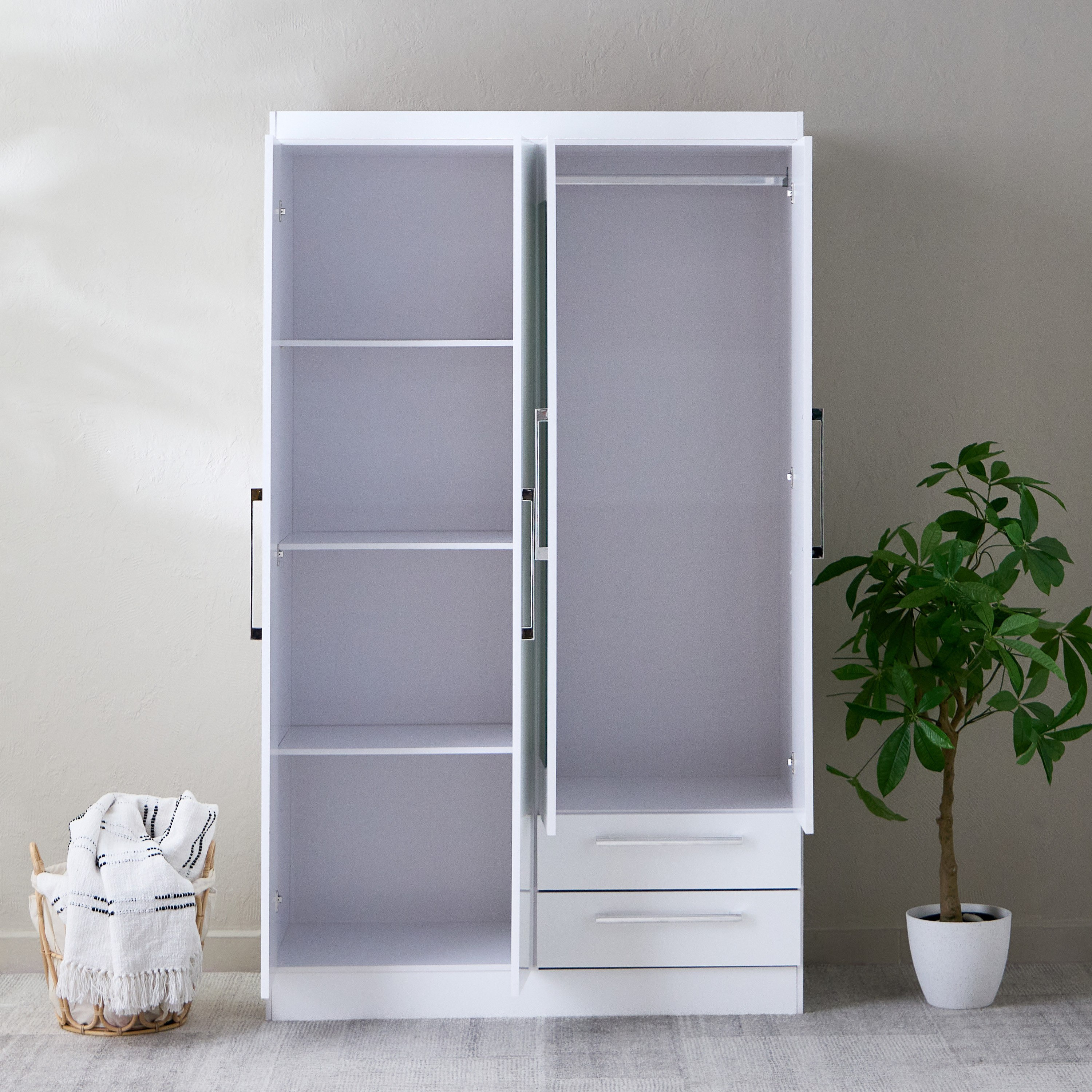 خزانة ملابس صغيرة 4 أبواب ودرجين و 2 مرايا من لوندرينا-hbxfurniture-wardrobes-image-4