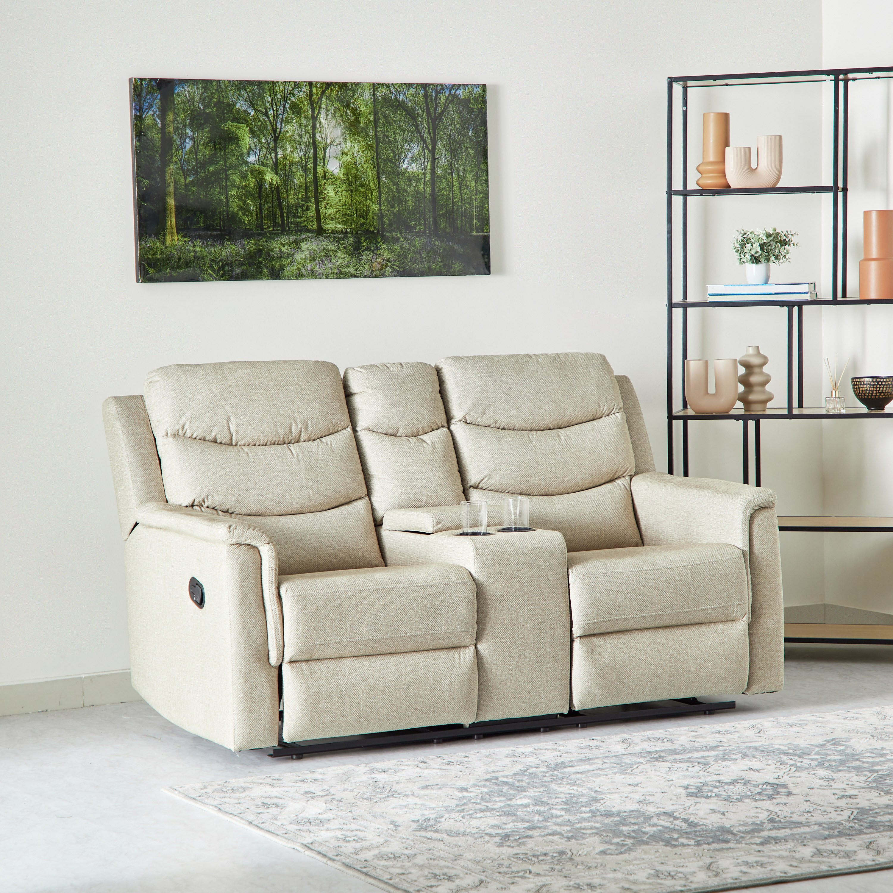 كنبة استرخاء قماش مقعدين مع طاولة كونسول وحامل أكواب من فاتيكان-hbxlivingroom-sofasandarmchairs-sofas-image-2