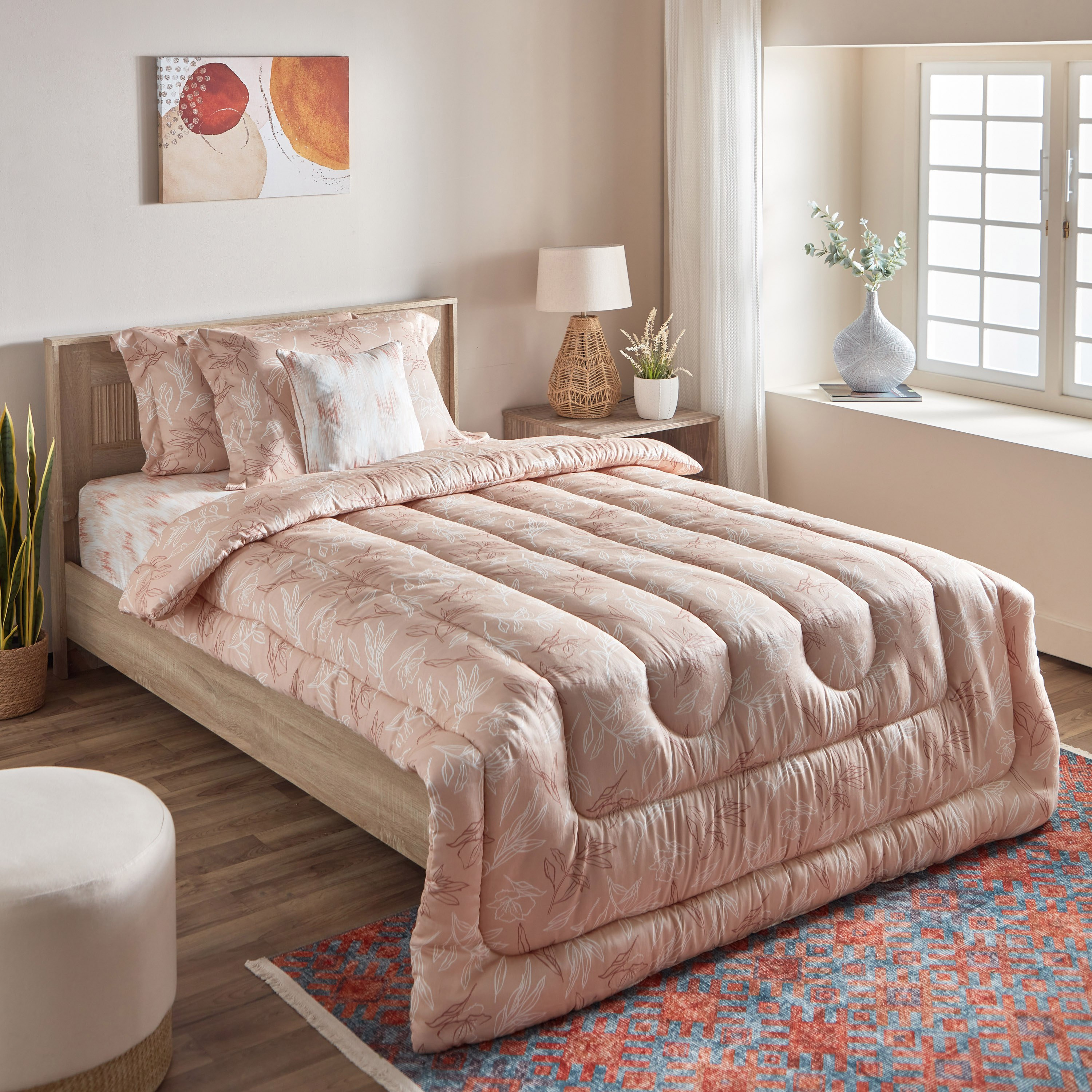 طقم لحاف قطن مزدوج 5 قطع بطبعات من هاوستون تريليوم - 160x220 سم-hbxhomeware-hbxdecorandfurnishings-image-1
