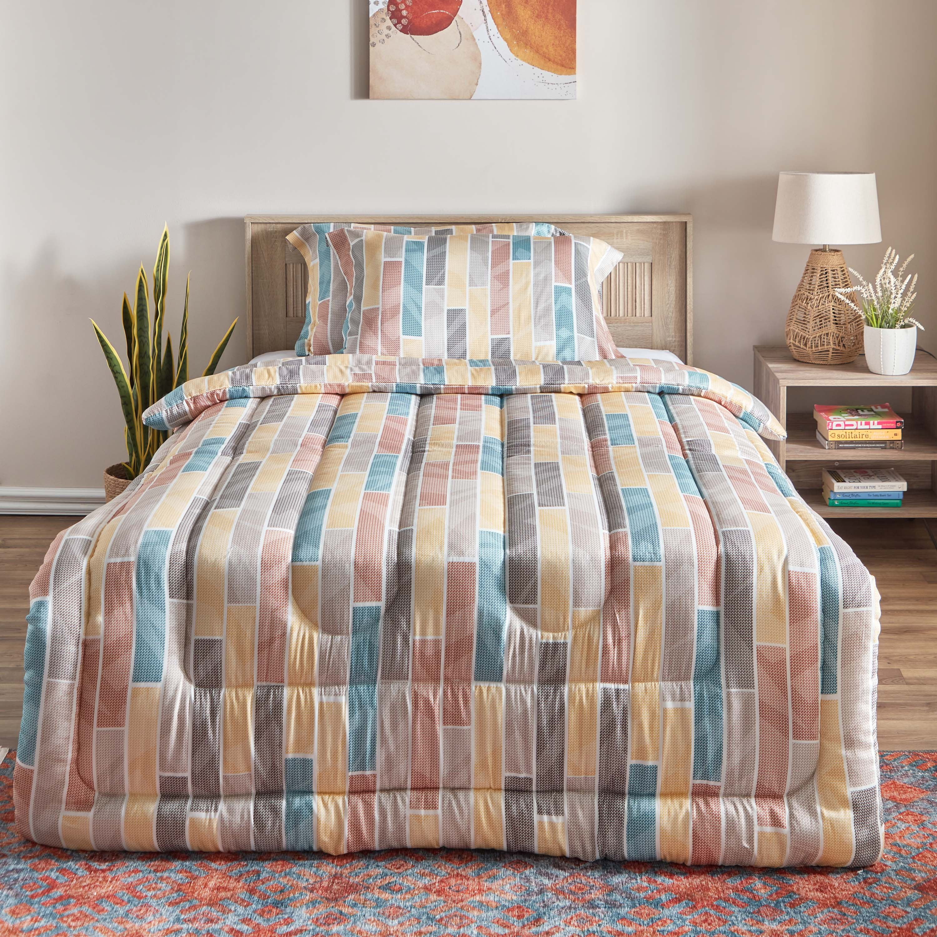 طقم لحاف توين 3 قطع قطن بطبعات من هيوستن - 160x220 سم-hbxhomeware-hbxdecorandfurnishings-image-2