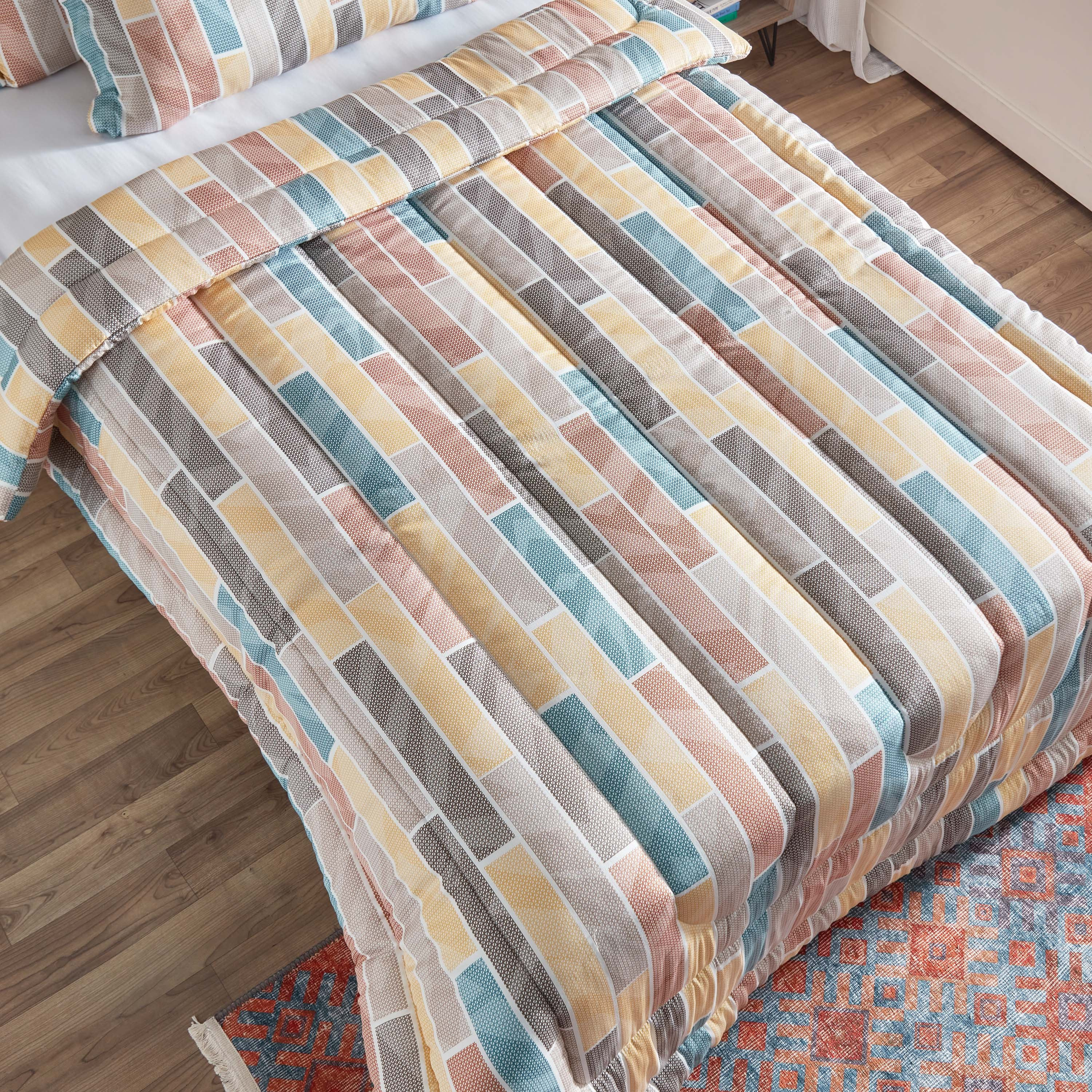 طقم لحاف توين 3 قطع قطن بطبعات من هيوستن - 160x220 سم-hbxhomeware-hbxdecorandfurnishings-image-4