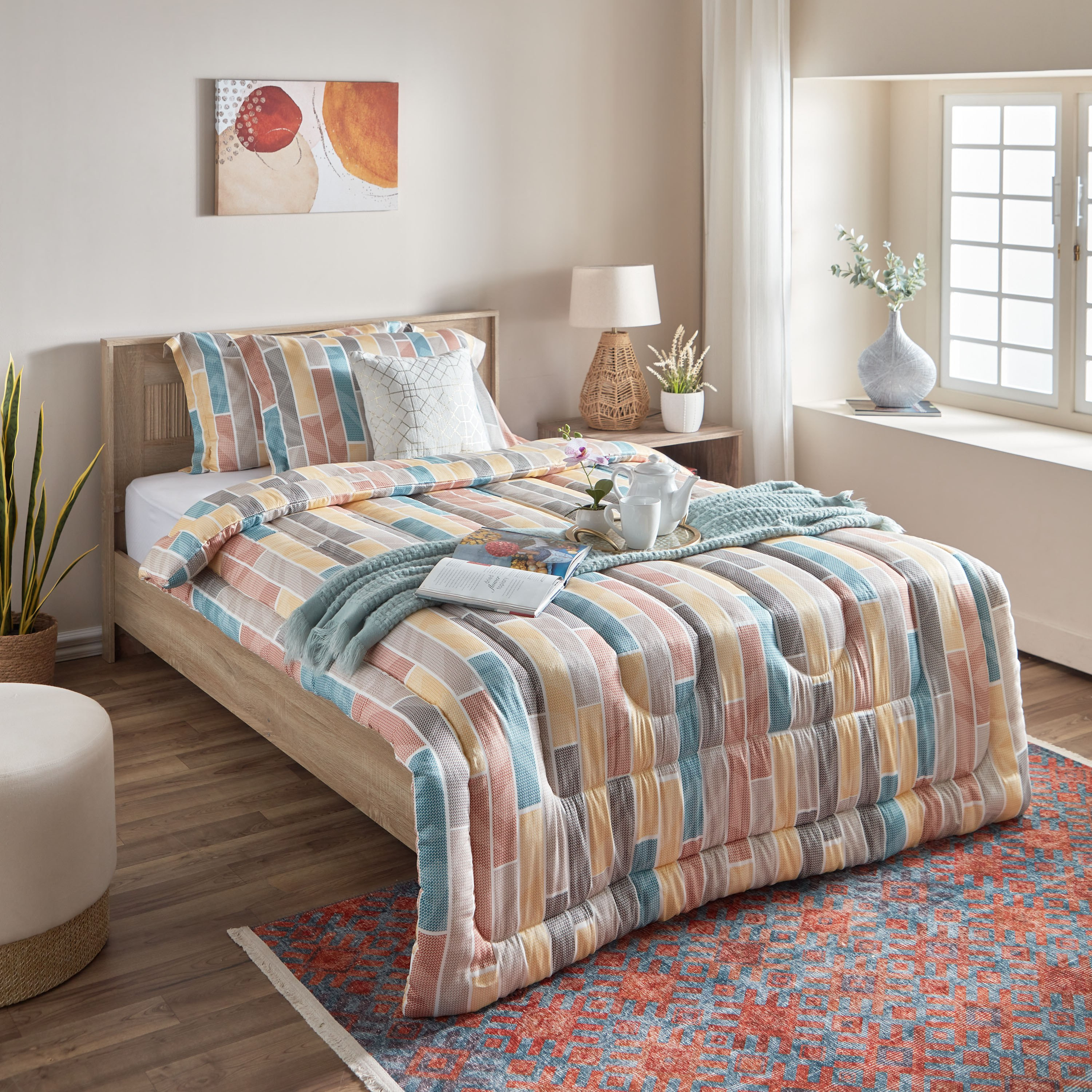 طقم لحاف توين 3 قطع قطن بطبعات من هيوستن - 160x220 سم-hbxhomeware-hbxdecorandfurnishings-image-8