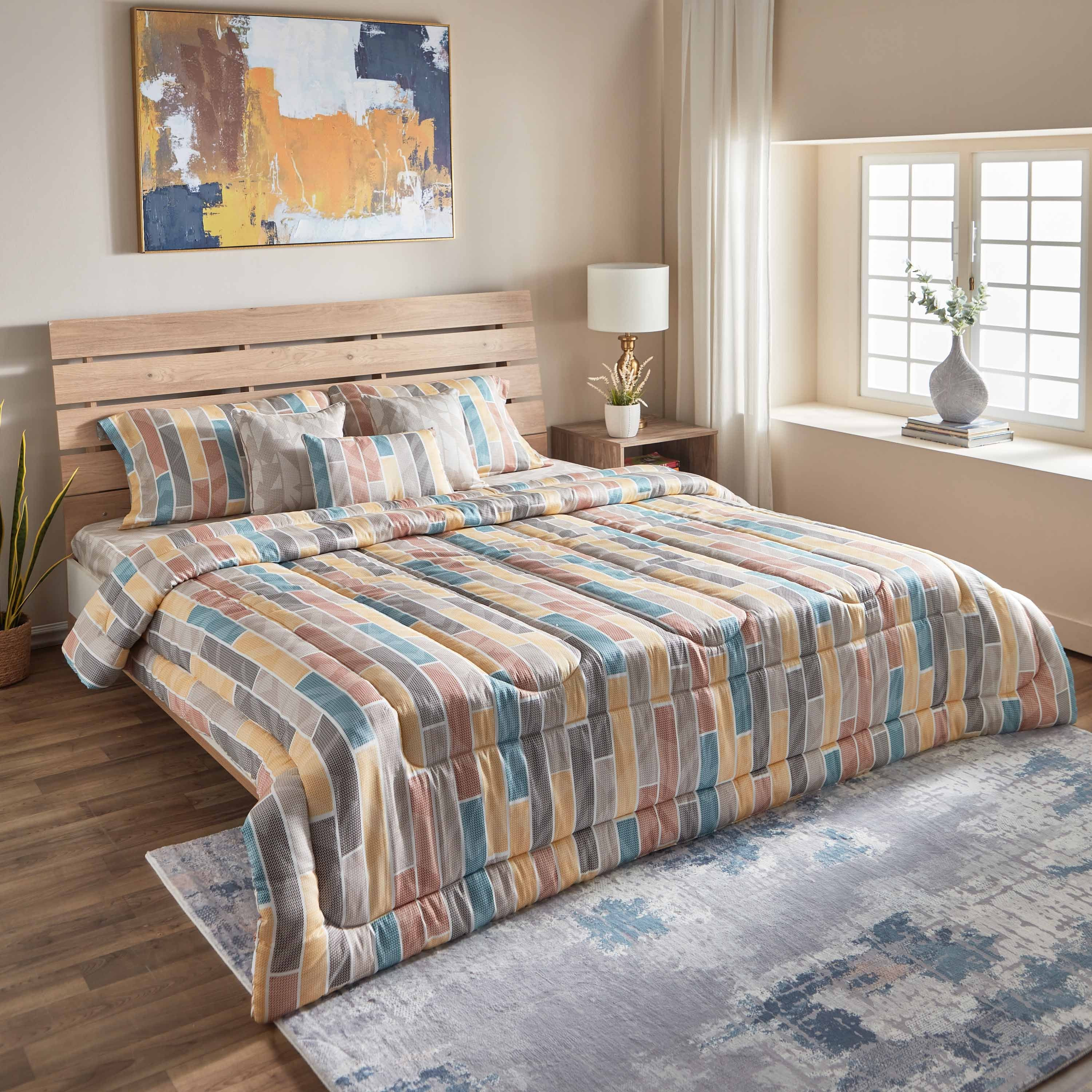 طقم لحاف كينج قطن 7 قطع 210 خيط من هيوستن - 220x240 سم-hbxhomeware-hbxdecorandfurnishings-image-1