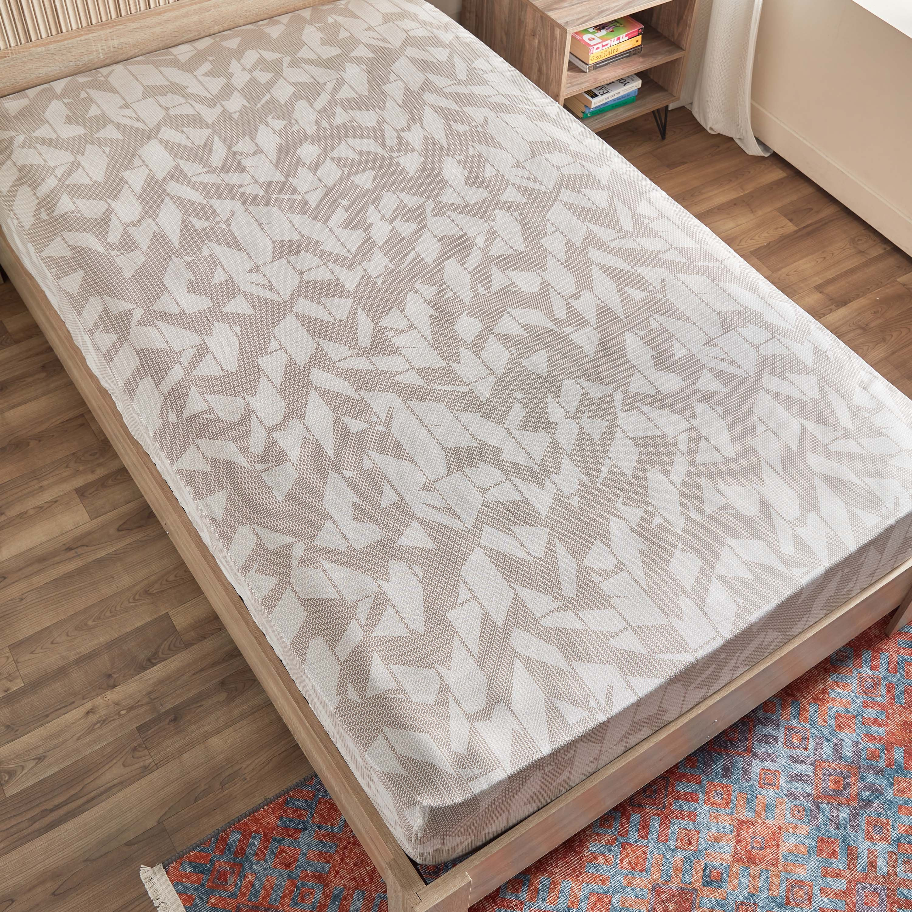 شرشف مطّاطي توين قطن بطبعات من هيوستن - 120x200+30 سم-hbxhomeware-bedding-fittedsheets-image-3