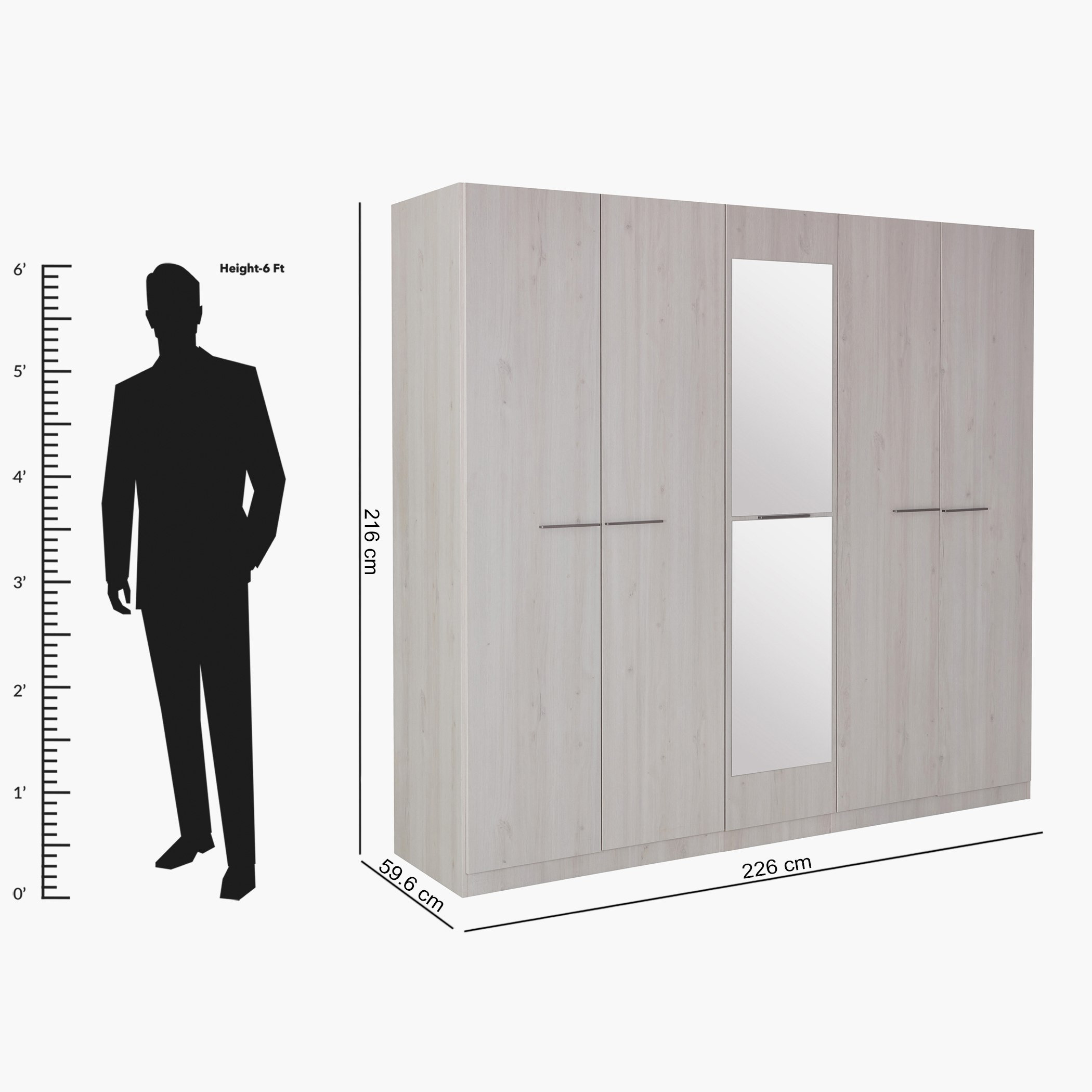 خزانة ملابس 5 أبواب بمرآة من أشلي-hbxfurniture-wardrobes-image-8