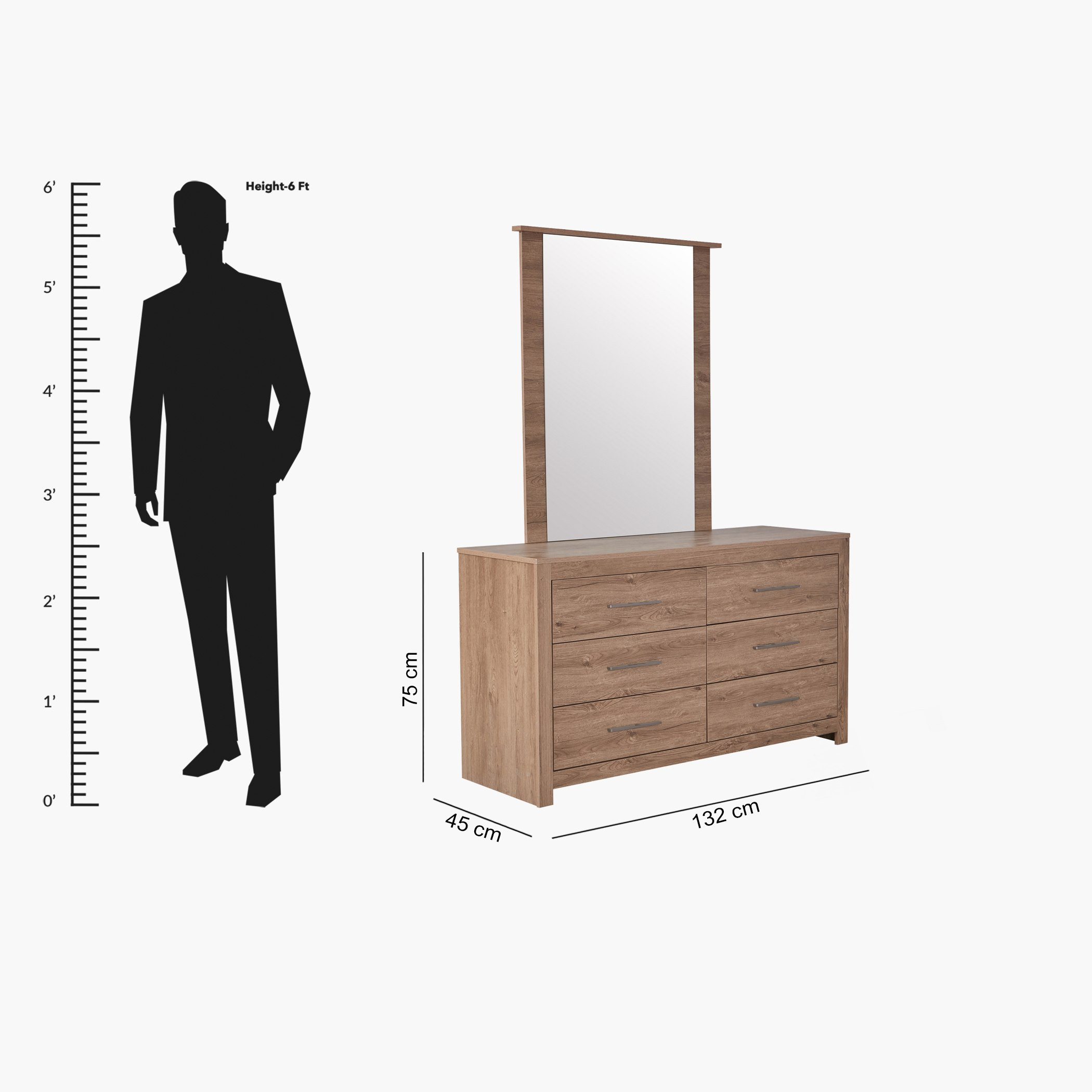 طاولة تزيين ماستر 6 أدراج دون مرآة من آشلي-hbxfurniture-bedroom-dressersandmirrors-image-7