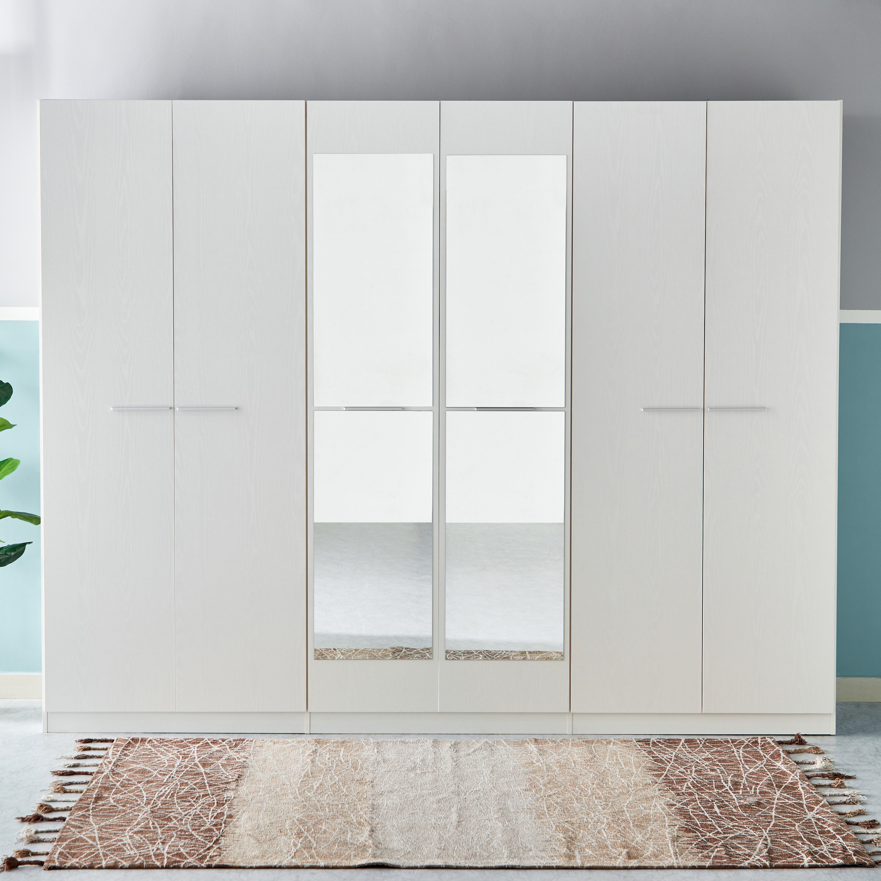 Frankfurt 6-Door Wardrobe with Mirror-hbxfurniture-wardrobes-image-2