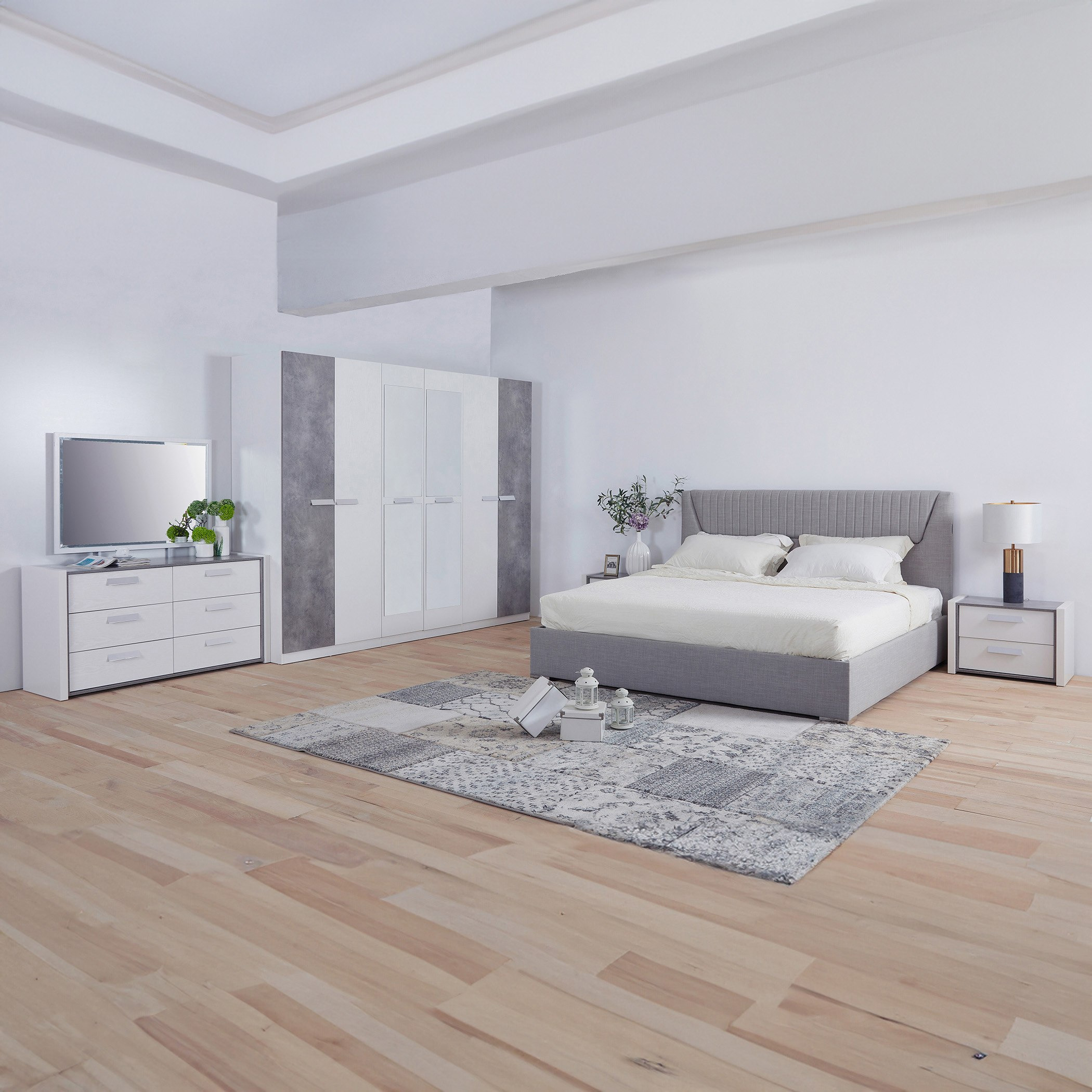 طقم غرفة نوم ذكية سوبر كينج 5 قطع من سيمنتينو - 200x200 سم-hbxbedroom-bedsandbedsets-bedroomsets-superking-image-1