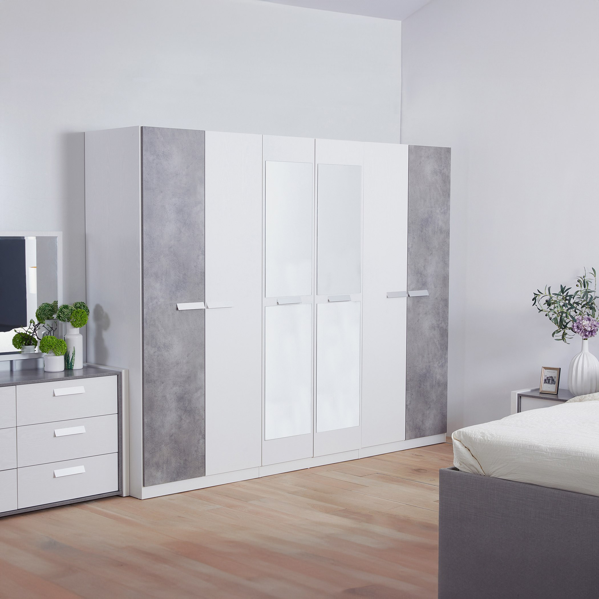 خزانة ملابس 6 أبواب مع مرآتين من سيمينتينو-hbxfurniture-wardrobes-image-1