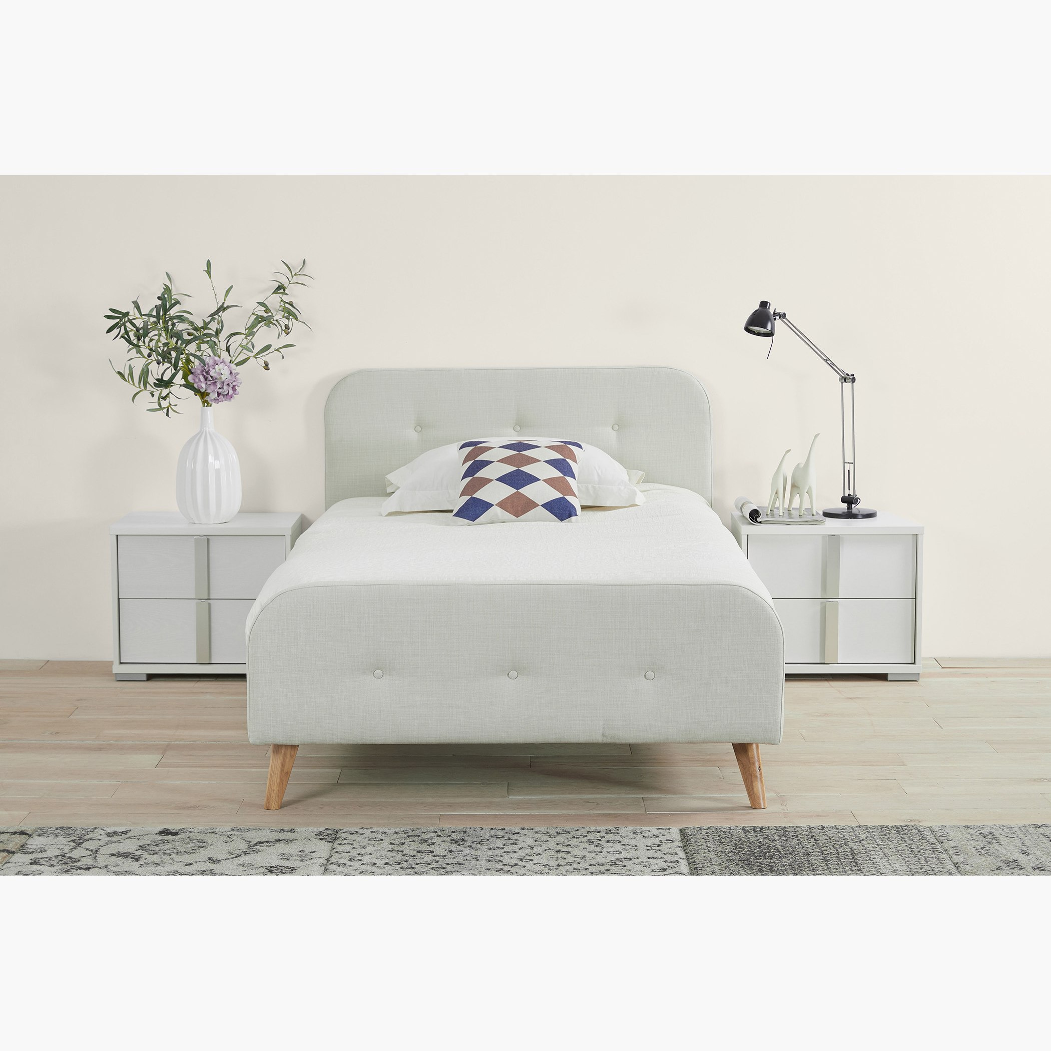 Movo Nordica Sweden Upholstered Twin Bed - 120x200 cm-hbxbedroom-bedsandbedsets-upholsteredbeds-twin-image-1