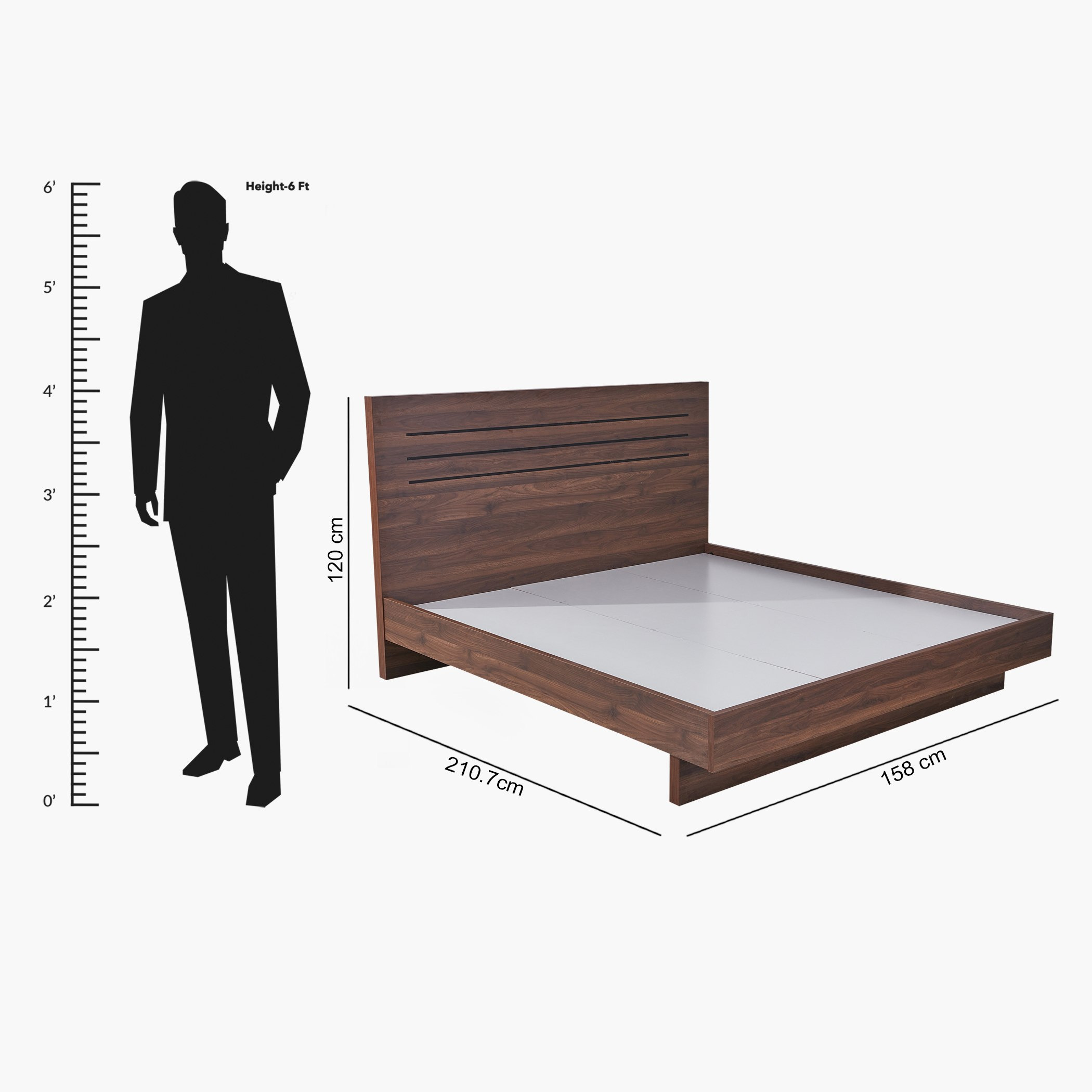 Patara Queen Bed with Floating Footboard - 150x200 cm-hbxbedroom-bedsandbedsets-beds-queen-image-7