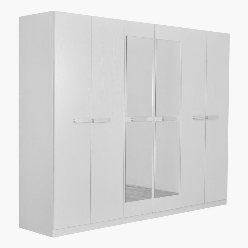 Buy Solitaire 6-Door Wardrobe with 2 Mirrors Online in UAE | Homebox