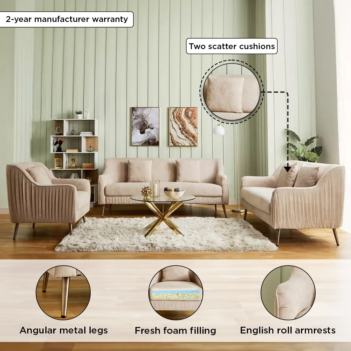 Seville 2-Seater Sofa with 2 Cushions-hbxlivingroom-sofasandarmchairs-sofas-image-5