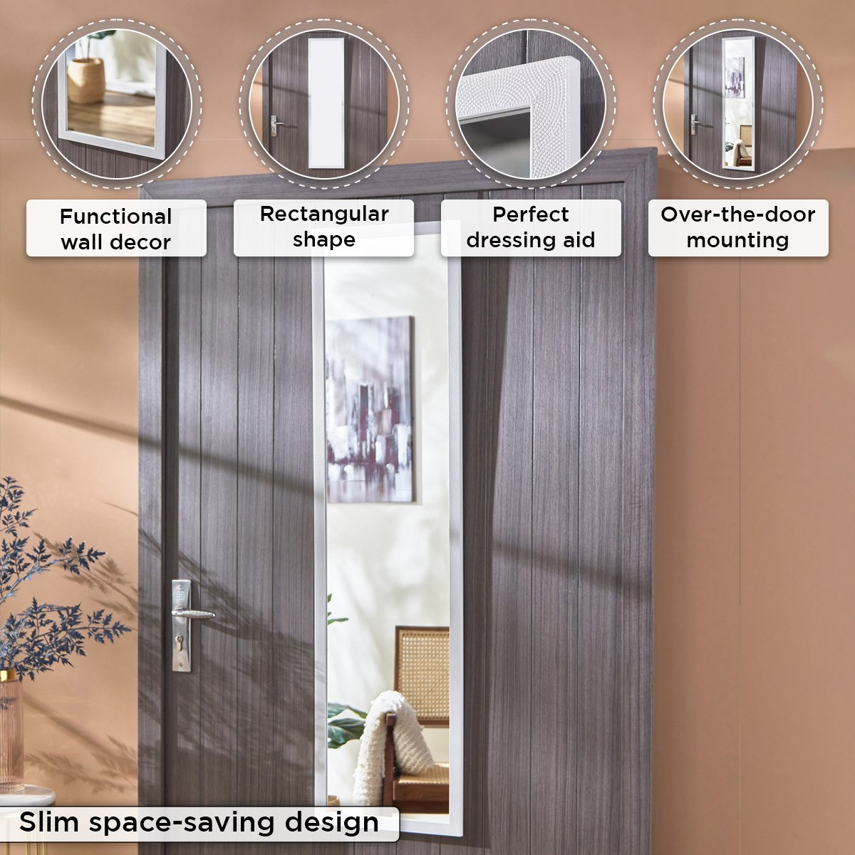 مرآة للتعليق فوق الباب من أروما - 30x120 سم-hbxhomeware-homedecor-mirror-overthedoor-image-7