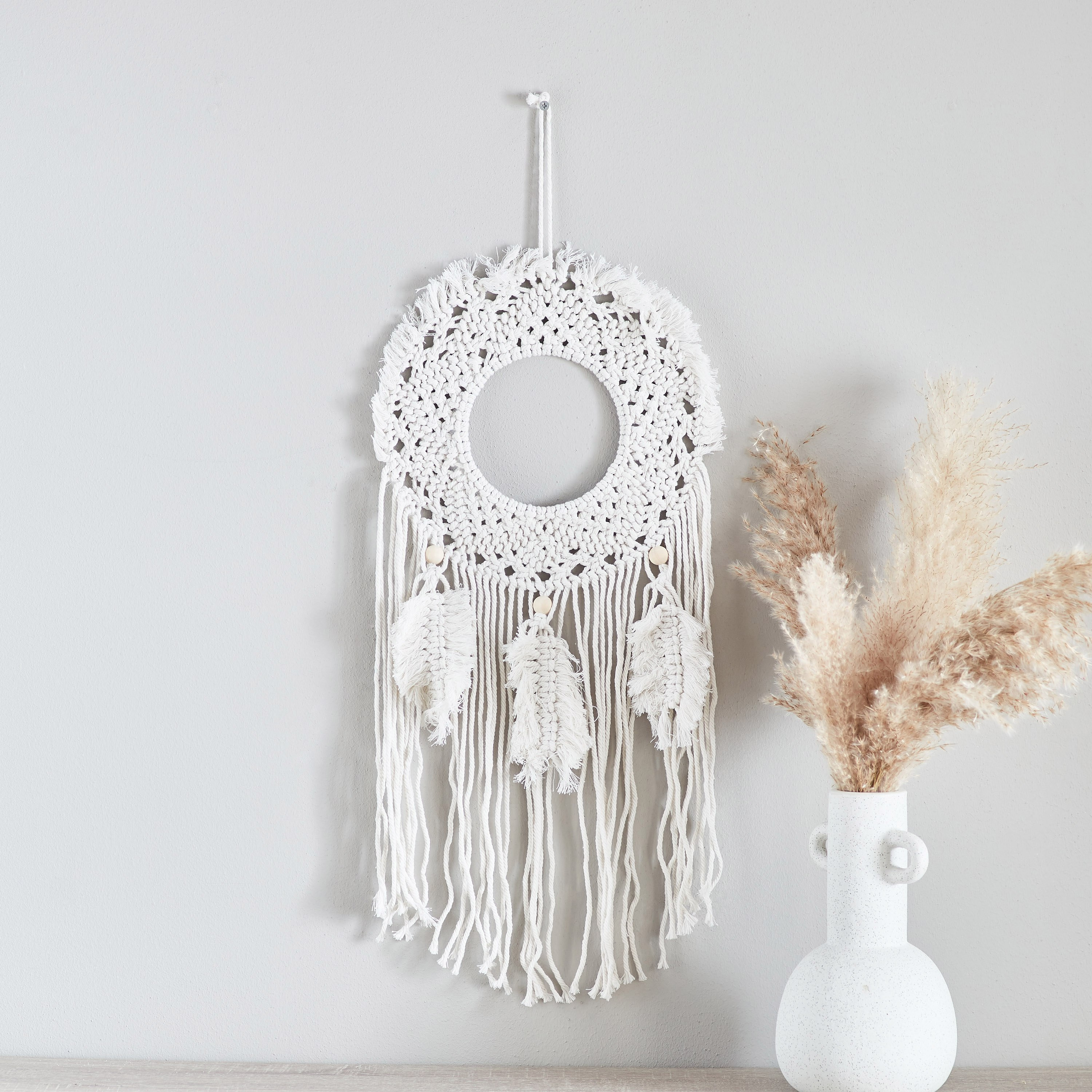 Terra Macrame Deocrative Wall Hanging - 30x70 cm-hbxdiningroom-walldecor-wallart-image-2