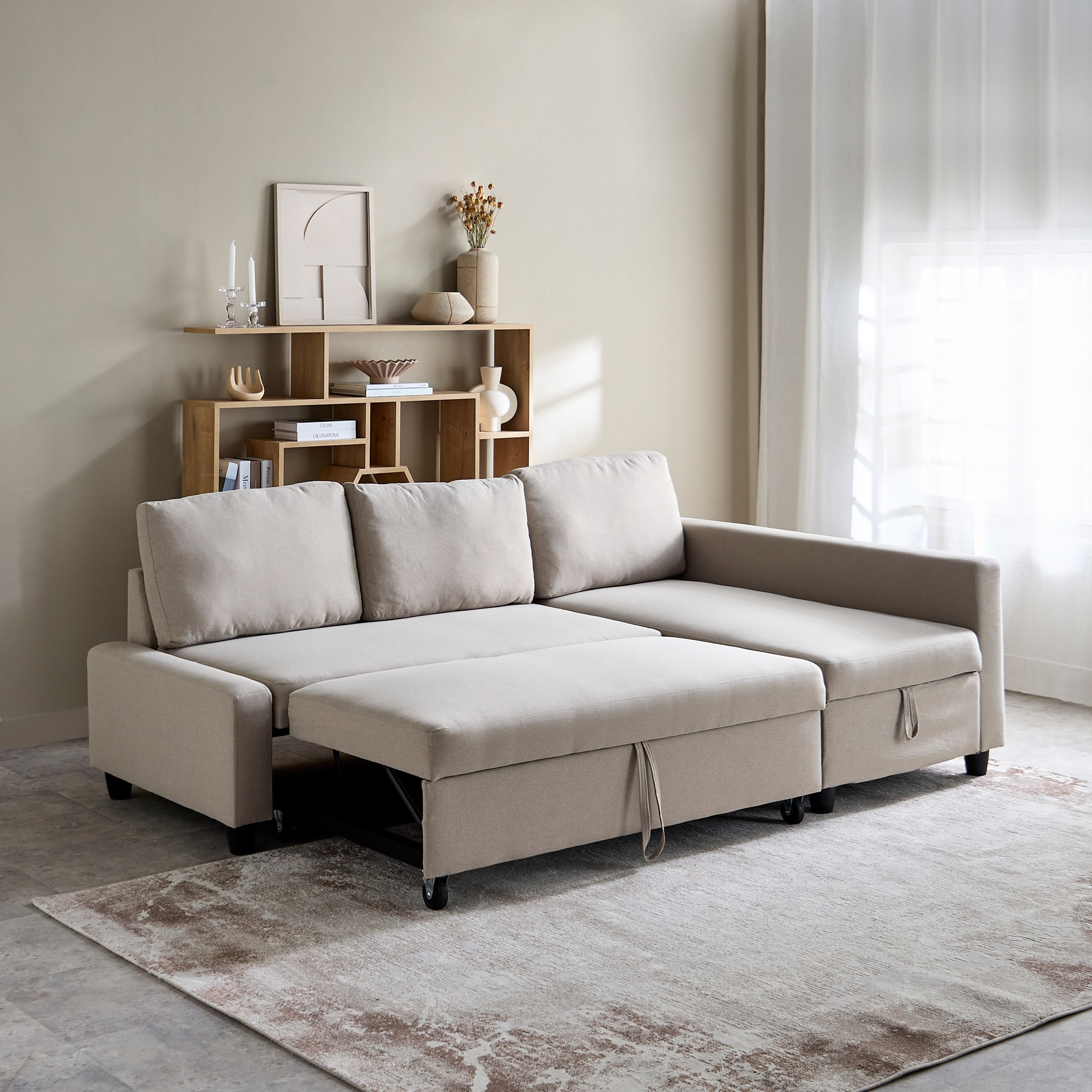 Spacer 3-Seater Left Right Fabric Corner Sofa Bed with Storage-hbxfurniture-livingroom-sofasandsofasets-image-3