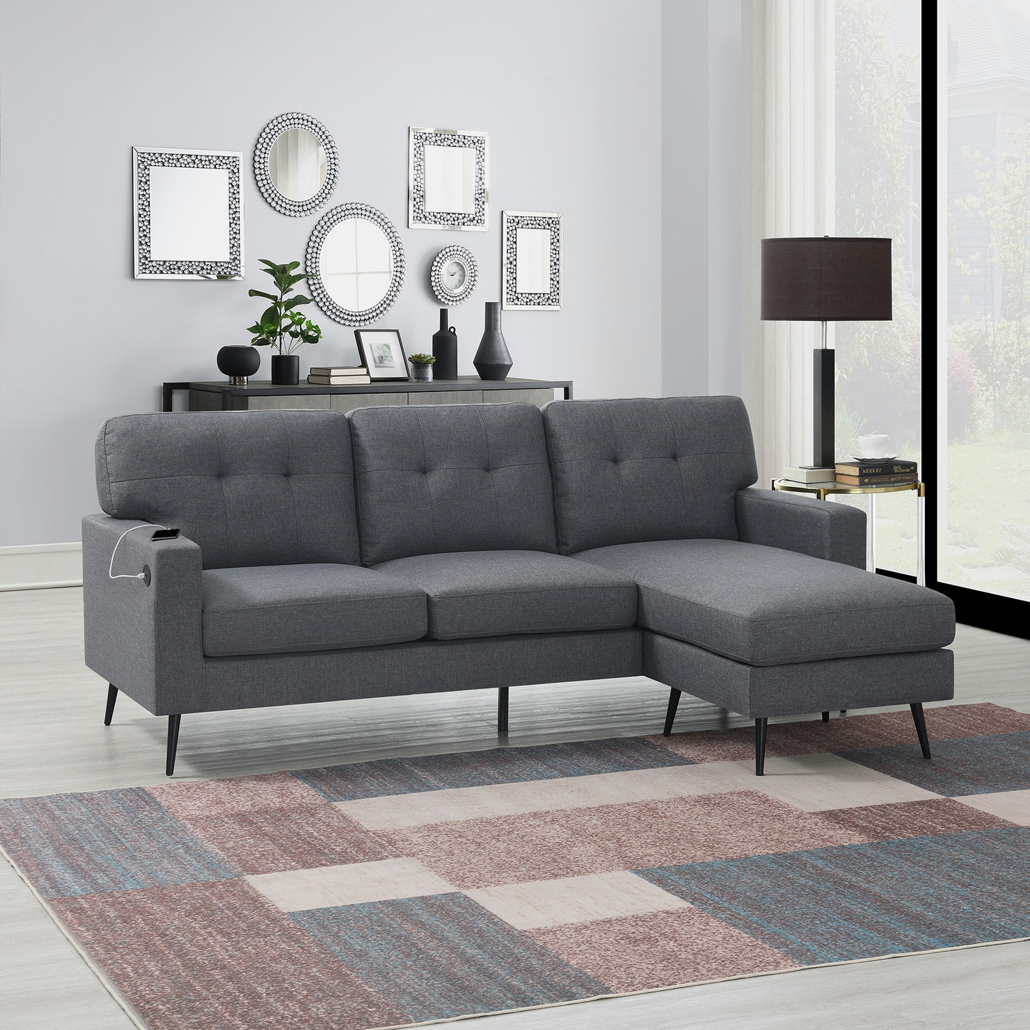 كنبة ركنية يمين يسار قماش مع منفذ يو إس بي من فنلندا-hbxlivingroom-sofasandarmchairs-cornersofas-image-1