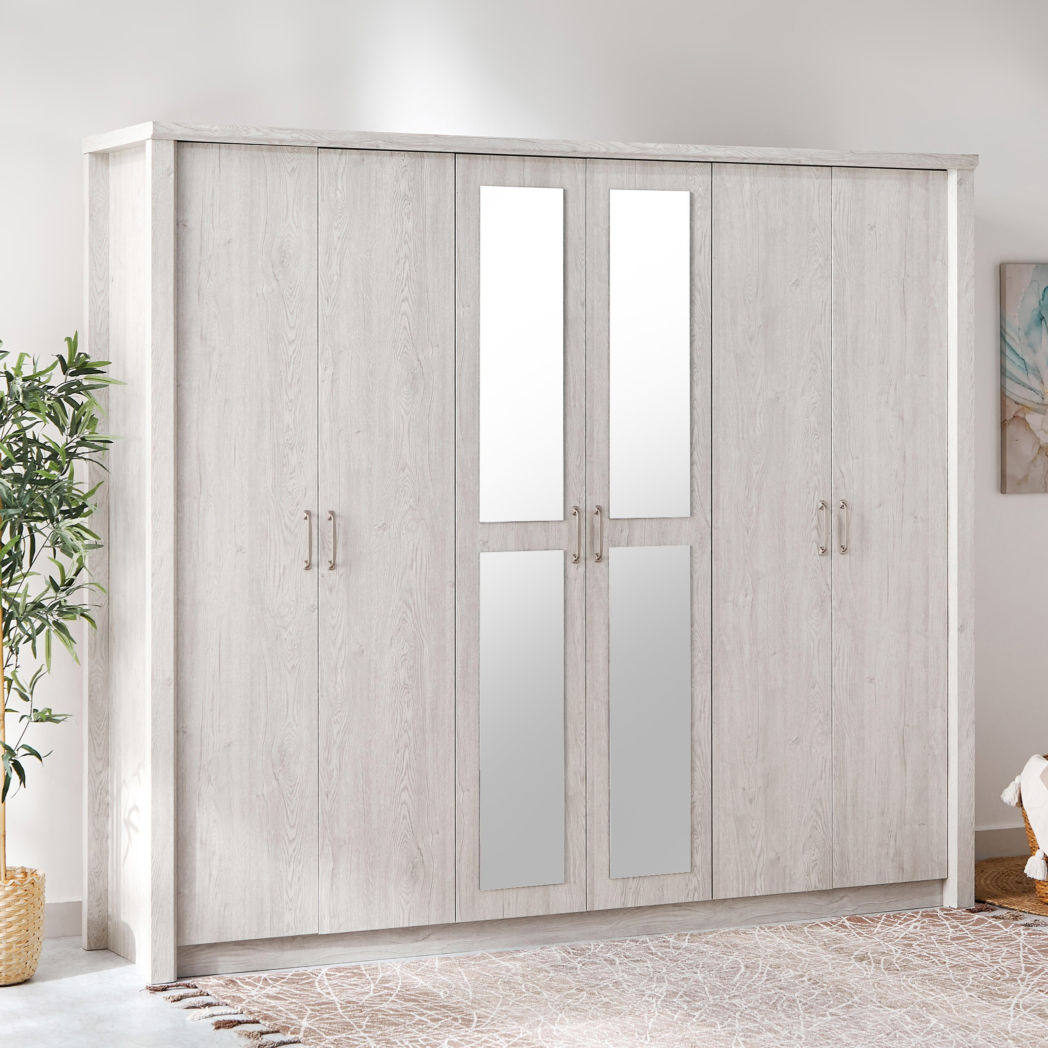 خزانة ملابس 6 أبواب بمرآة من أوريليا-hbxfurniture-wardrobes-image-1