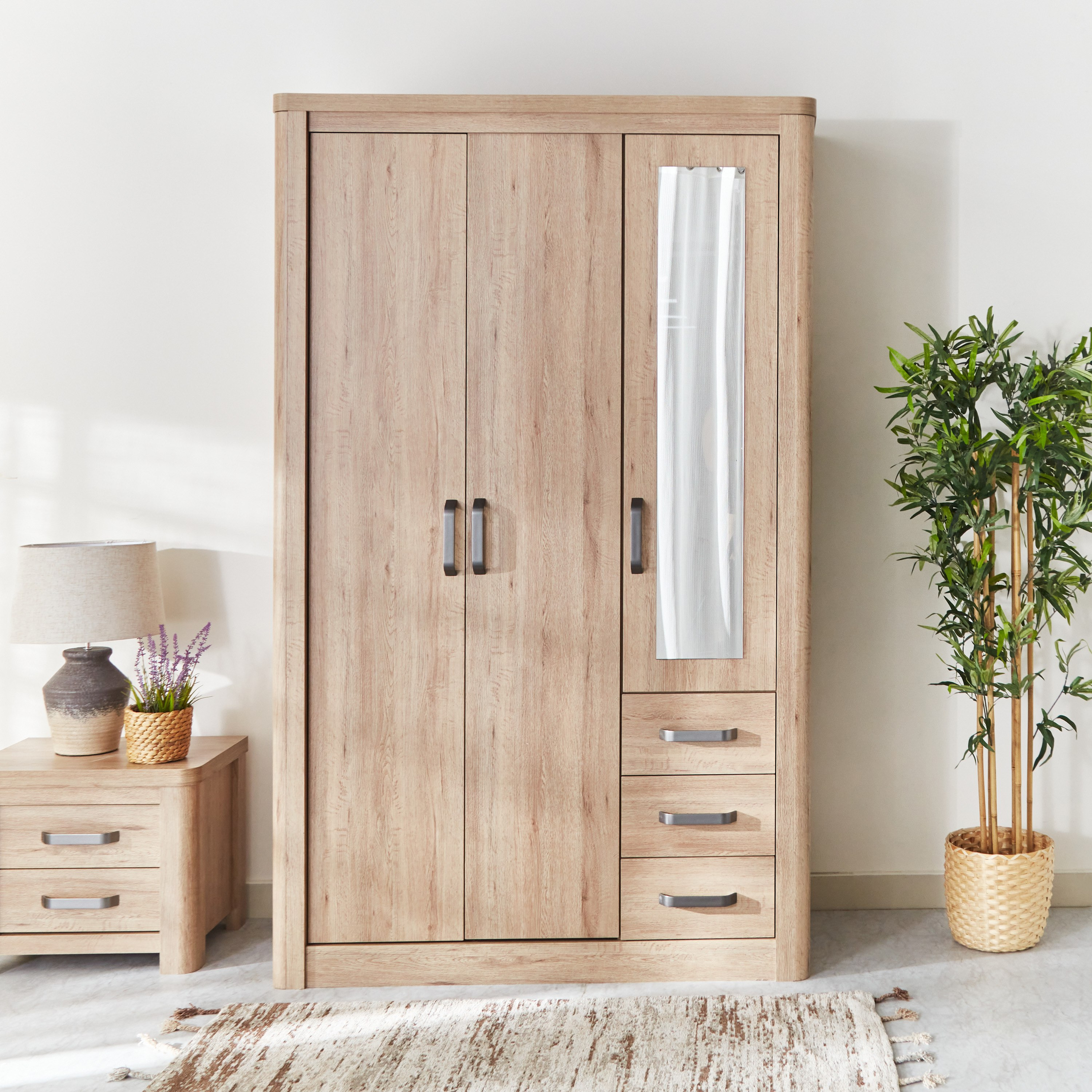 خزانة ملابس 3 أبواب مع مرآة و3 أدراج - أوليفوس من موڤو -hbxfurniture-wardrobes-image-2