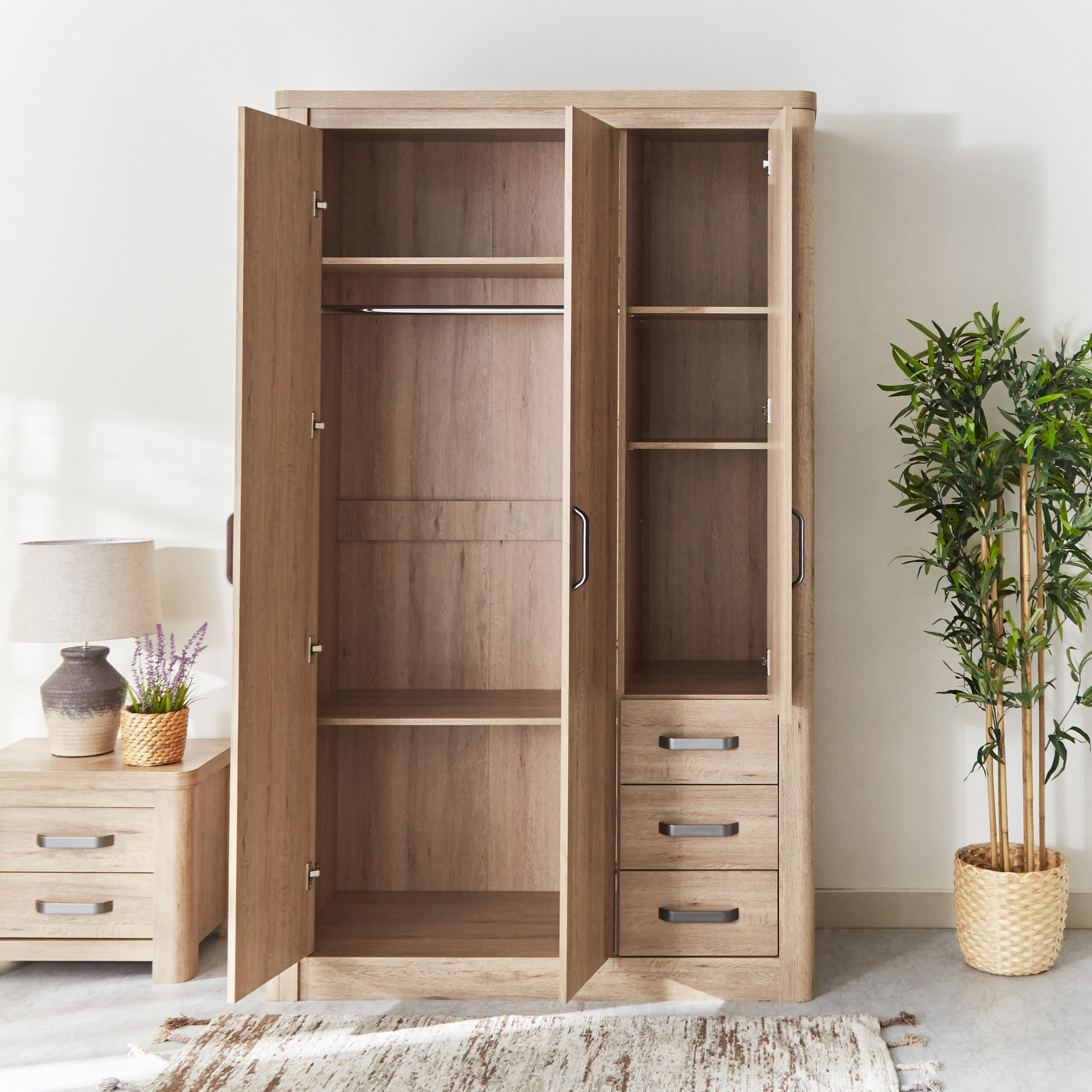 خزانة ملابس 3 أبواب مع مرآة و3 أدراج - أوليفوس من موڤو -hbxfurniture-wardrobes-image-4
