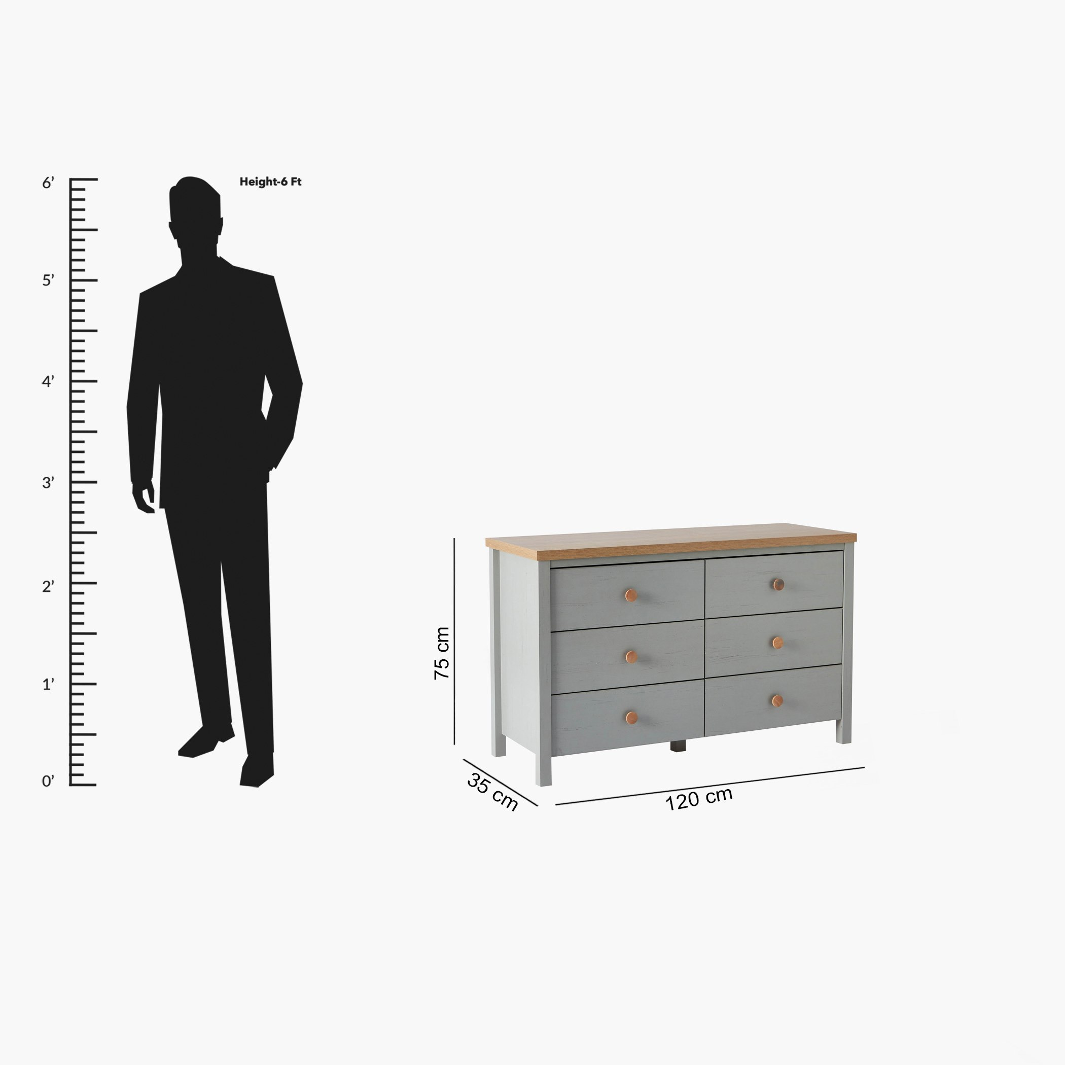طاولة تزيين رئيسية دون مرآة 6 أدراج من فينشي-hbxfurniture-bedroom-dressersandmirrors-image-11