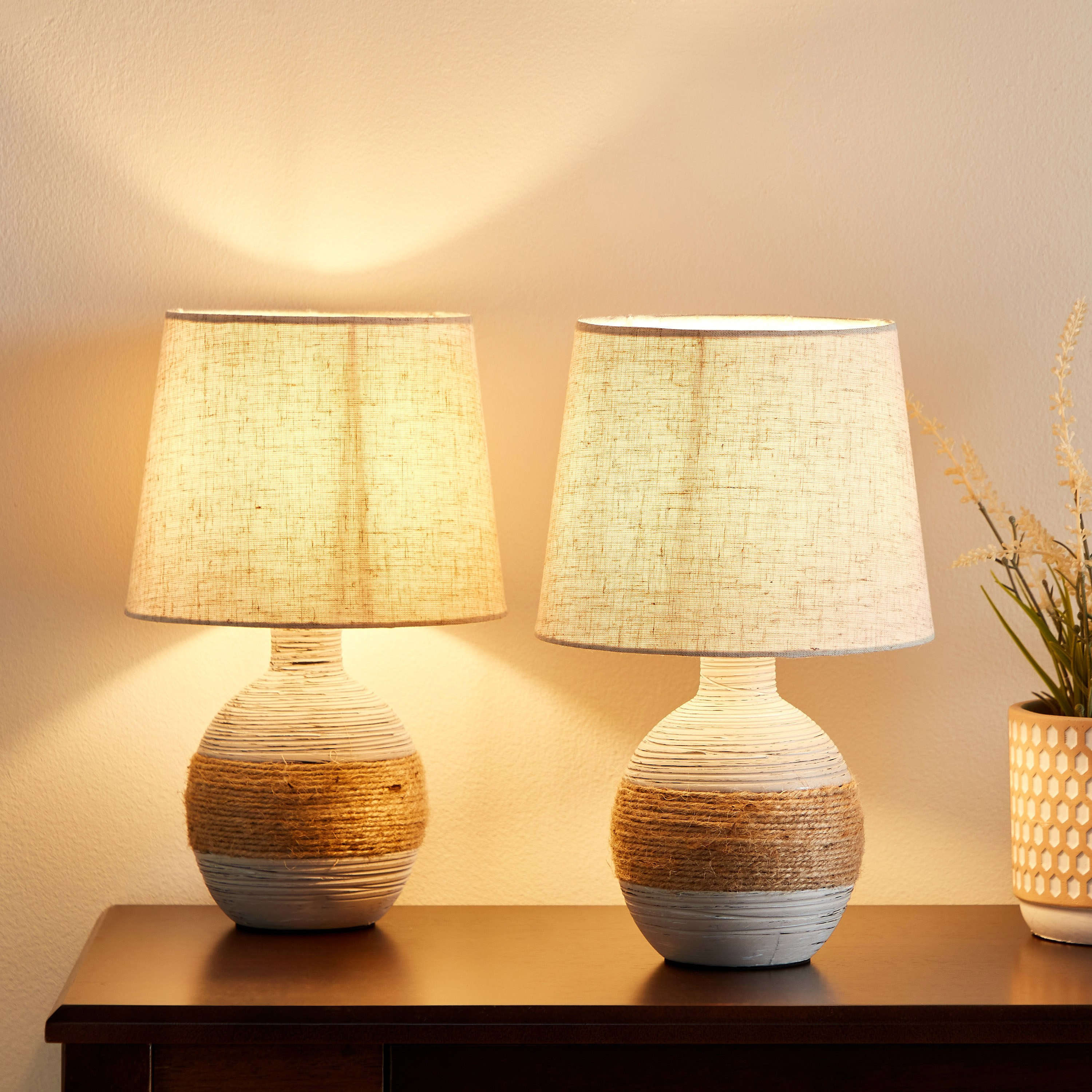 طقم مصابيح طاولة سيراميك قطعتين من برلين - 20x20x32.5 سم-hbxlivingroom-lighting-tablelamps-image-2