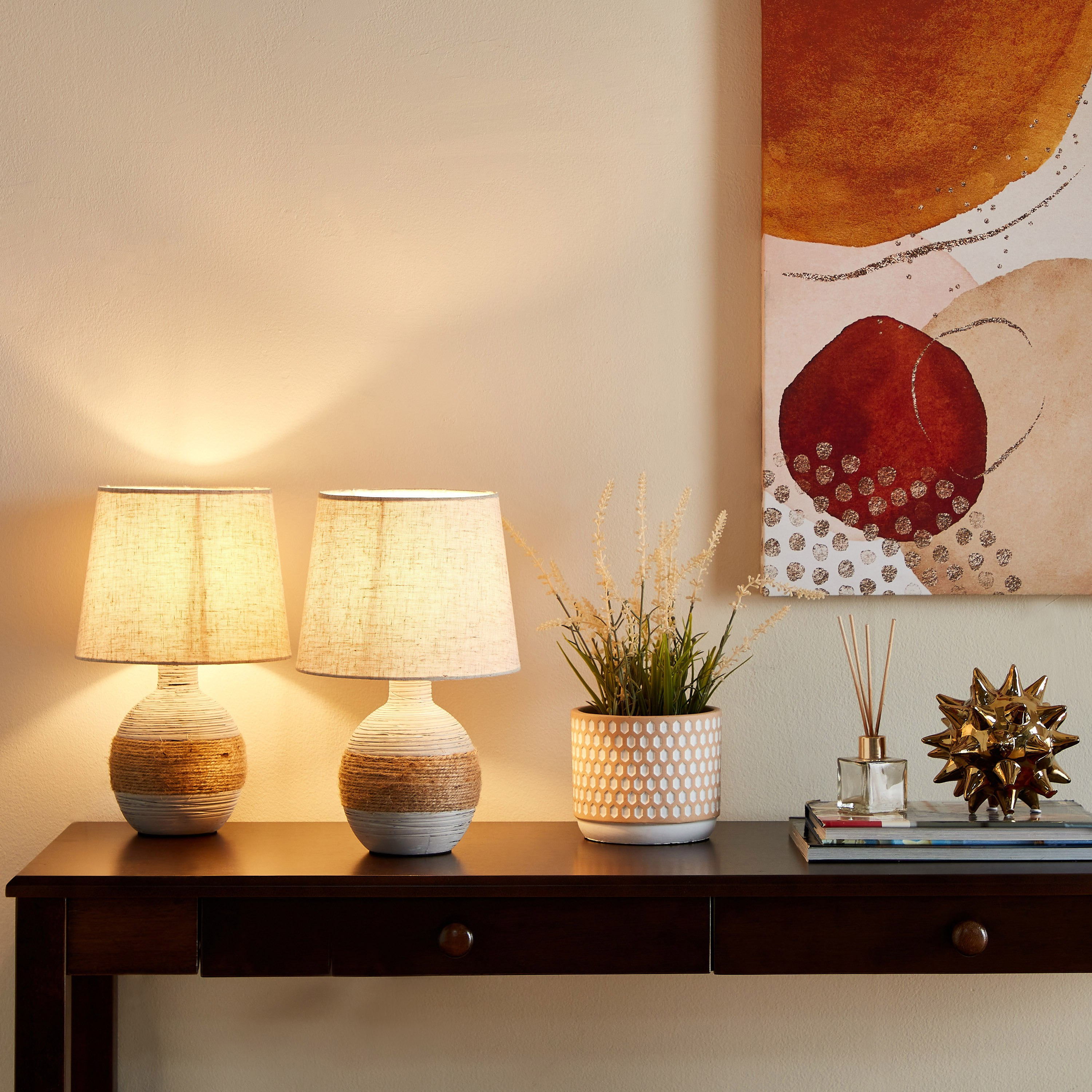 طقم مصابيح طاولة سيراميك قطعتين من برلين - 20x20x32.5 سم-hbxlivingroom-lighting-tablelamps-image-5