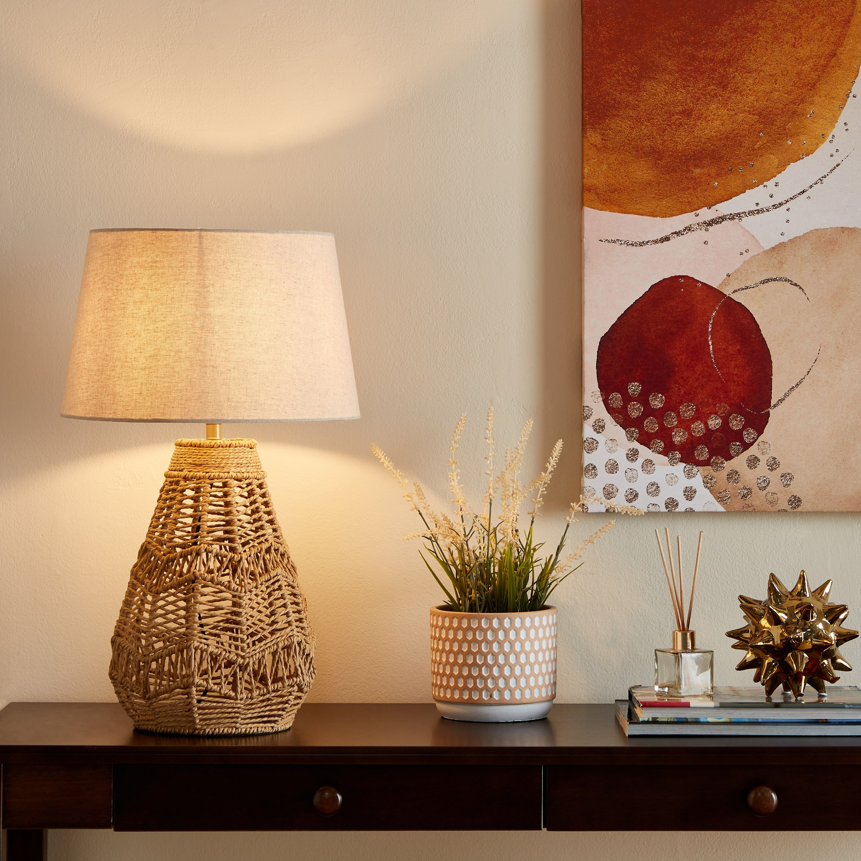 مصباح طاولة من الروطان الطبيعي من برلين - 32x32x53 سم-hbxlivingroom-lighting-tablelamps-image-5