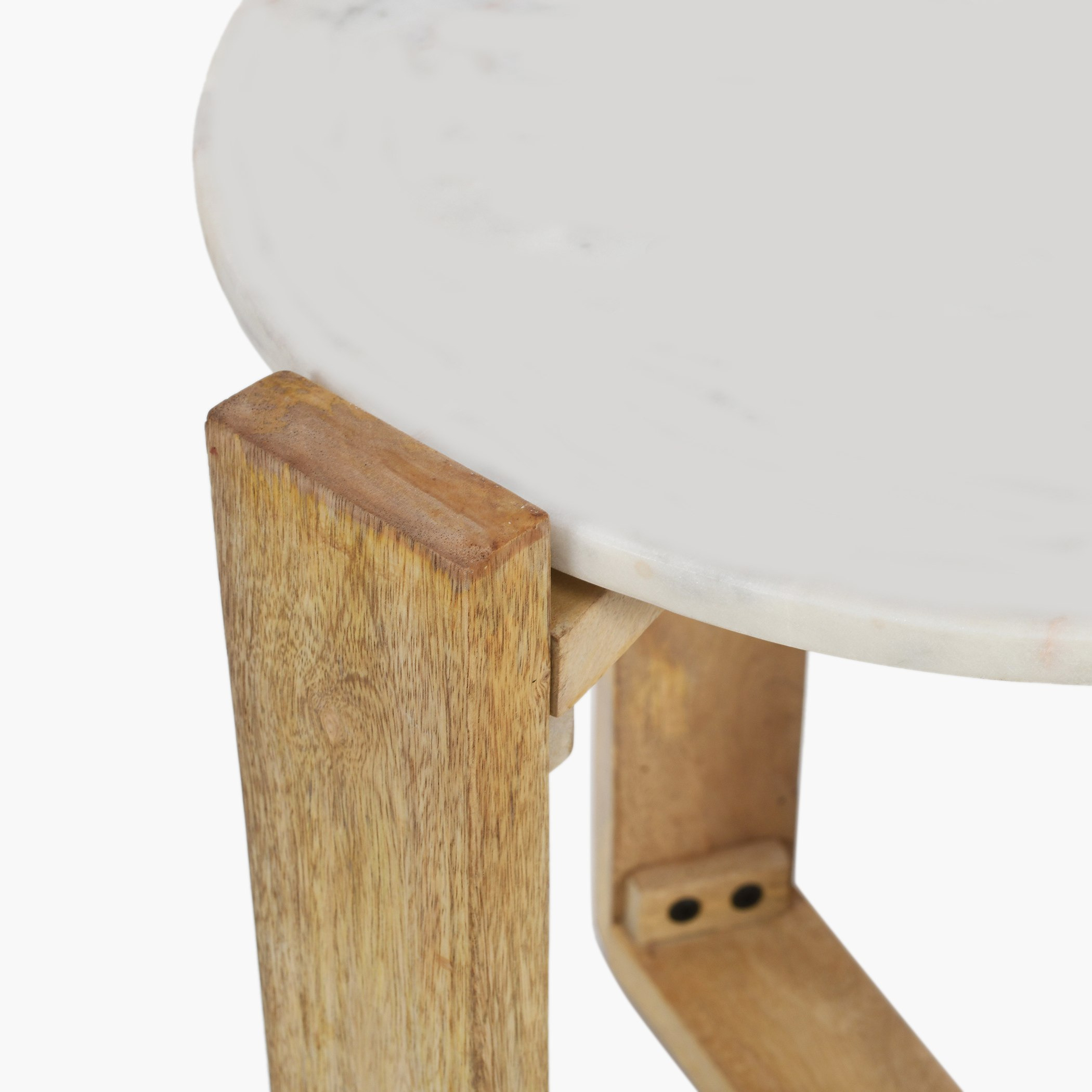 Mesa Round Marble Top and Solid Wood End Table-hbxfurniture-livingroom-endtables-image-3