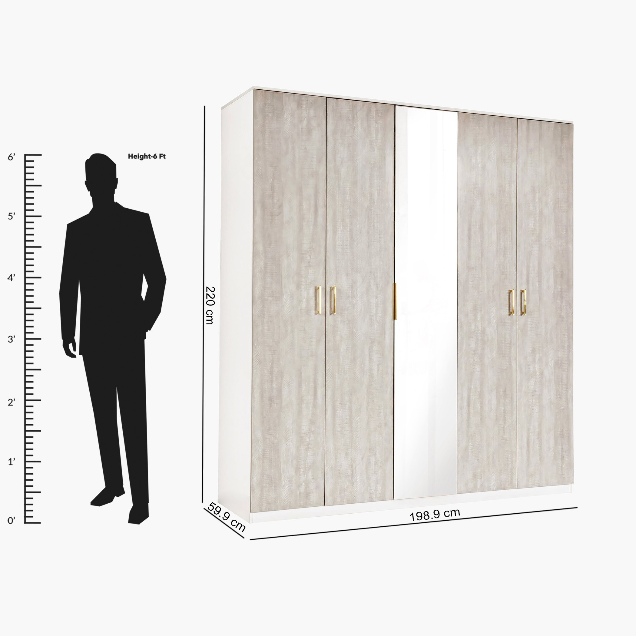خزانة ملابس 5 أبواب بمرآة من نورا-hbxfurniture-wardrobes-image-7
