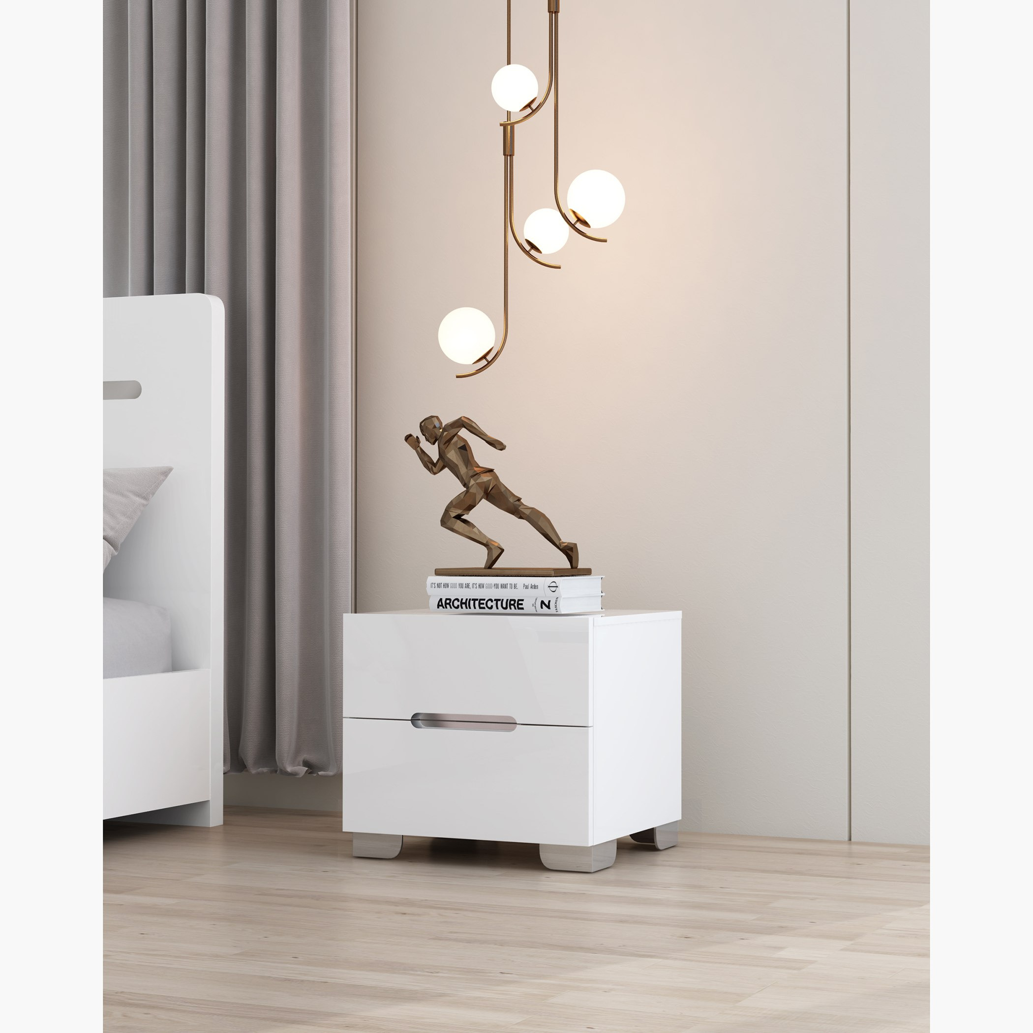 طقم غرفة نوم كينج فائقة اللمعان 5 قطع من سانتوريني - 180x200 سم-hbxbedroom-bedsandbedsets-bedroomsets-king-image-10