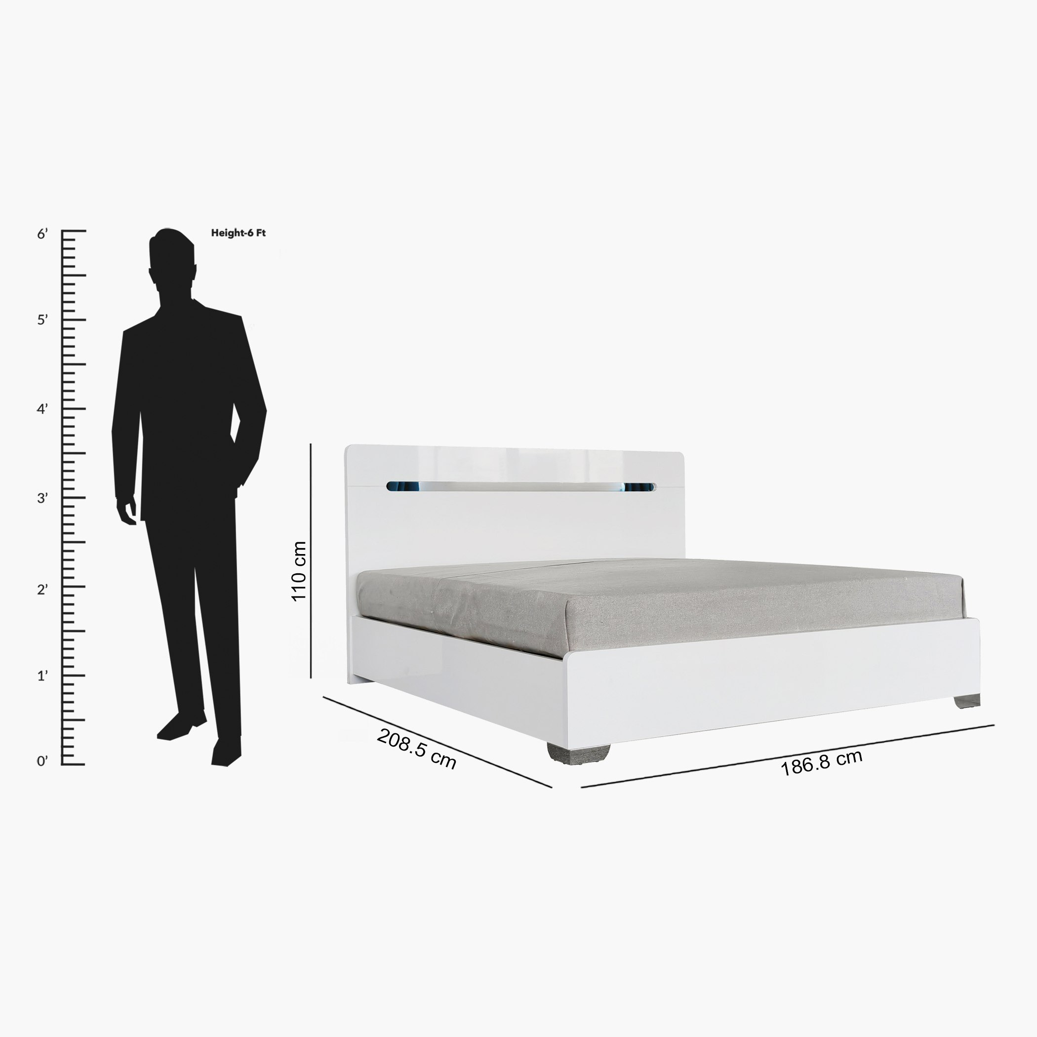 طقم غرفة نوم كينج فائقة اللمعان 5 قطع من سانتوريني - 180x200 سم-hbxbedroom-bedsandbedsets-bedroomsets-king-image-16