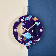 Fio MDF Planets Wall Clock - 37x26x3.5 cm