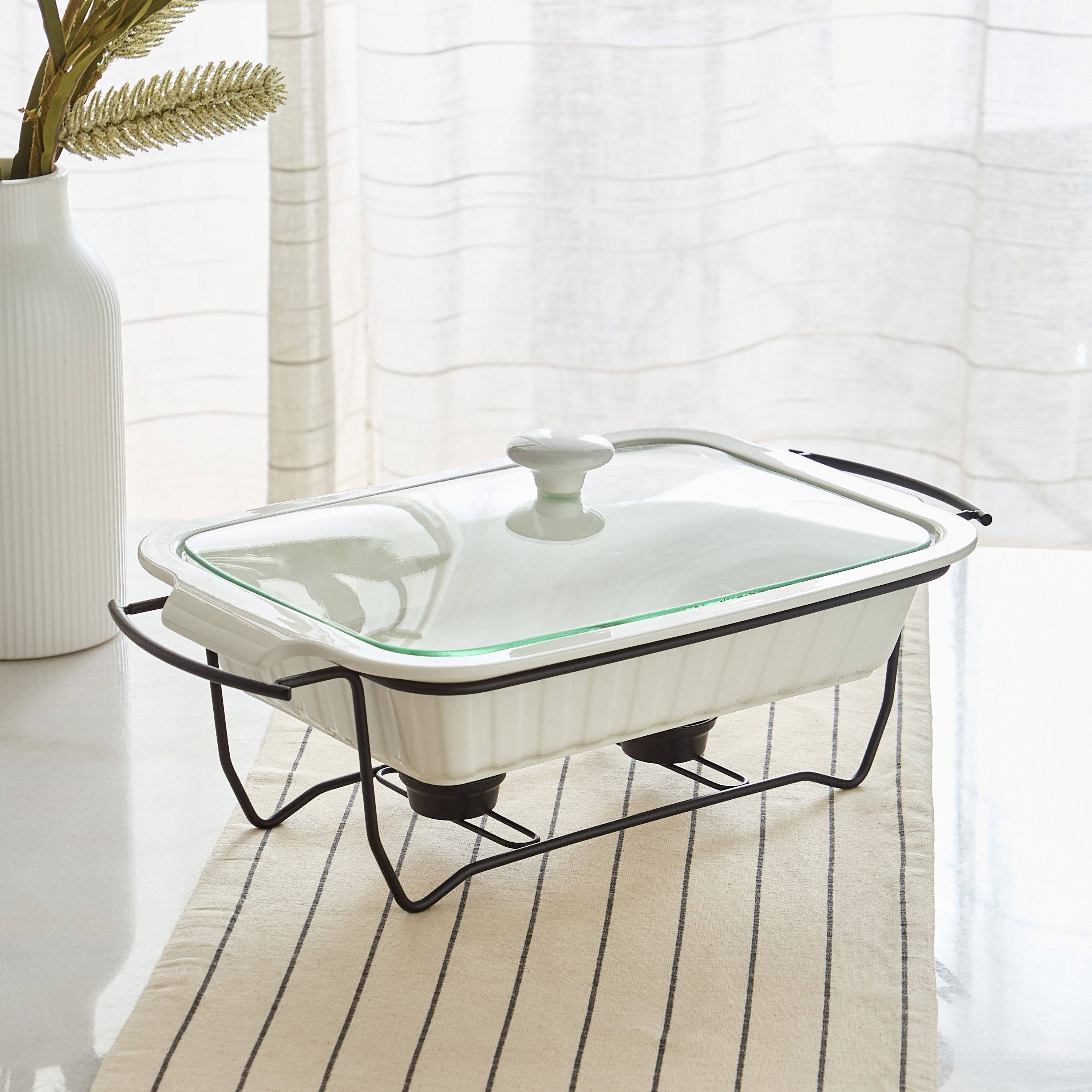 Supreme Rectangular Food Warmer - 25 cm-hbxdecorandfurnishings-tabletop-serveware-image-1