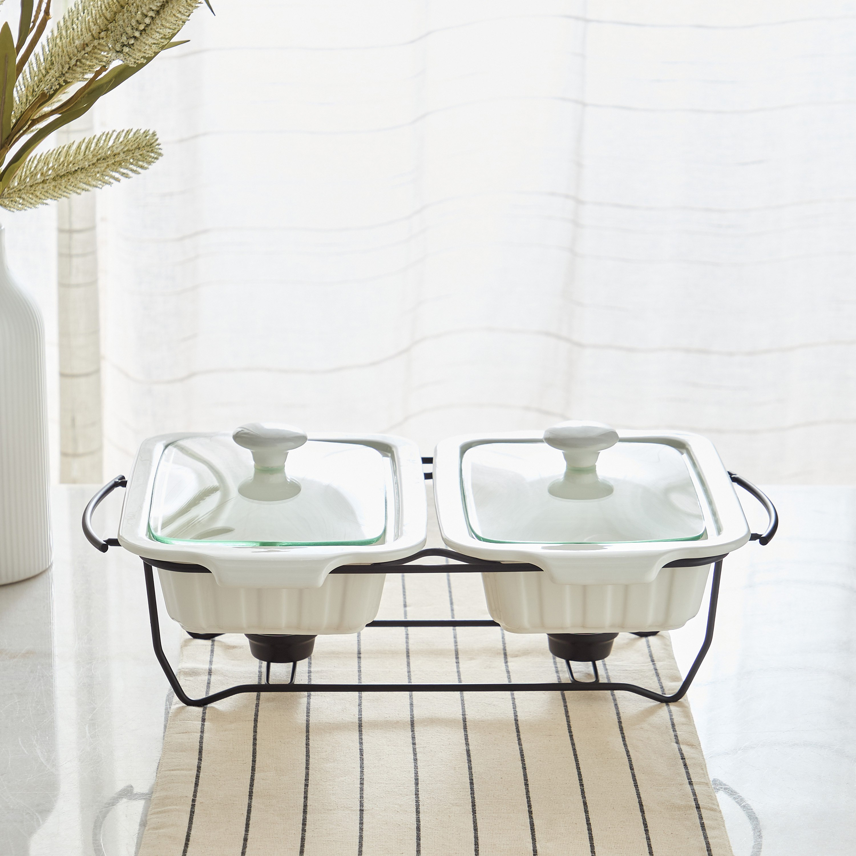 Supreme Twin Food Warmer - 28 cm-hbxdecorandfurnishings-tabletop-serveware-image-2