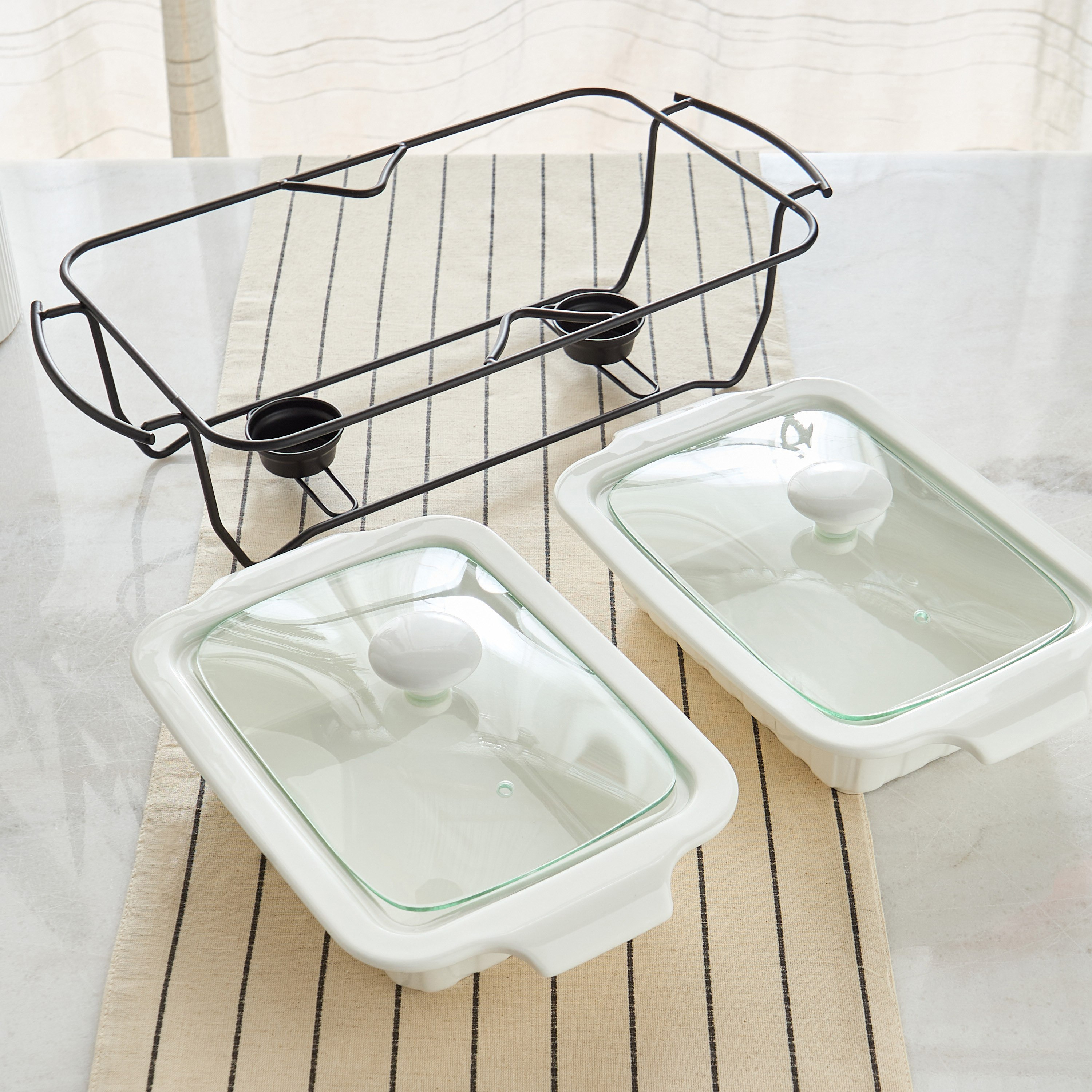 Supreme Twin Food Warmer - 28 cm-hbxdecorandfurnishings-tabletop-serveware-image-3