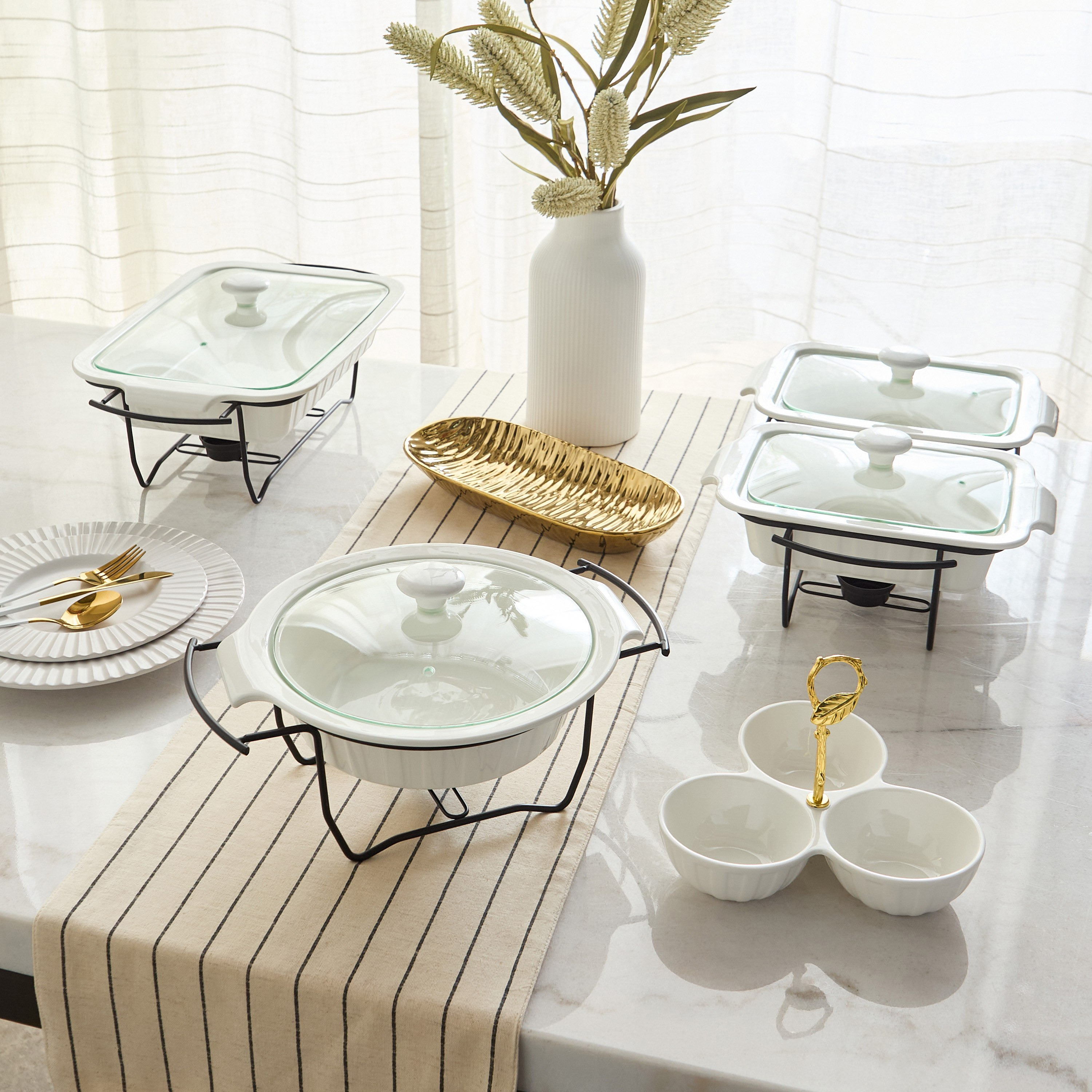 Supreme Twin Food Warmer - 28 cm-hbxdecorandfurnishings-tabletop-serveware-image-6