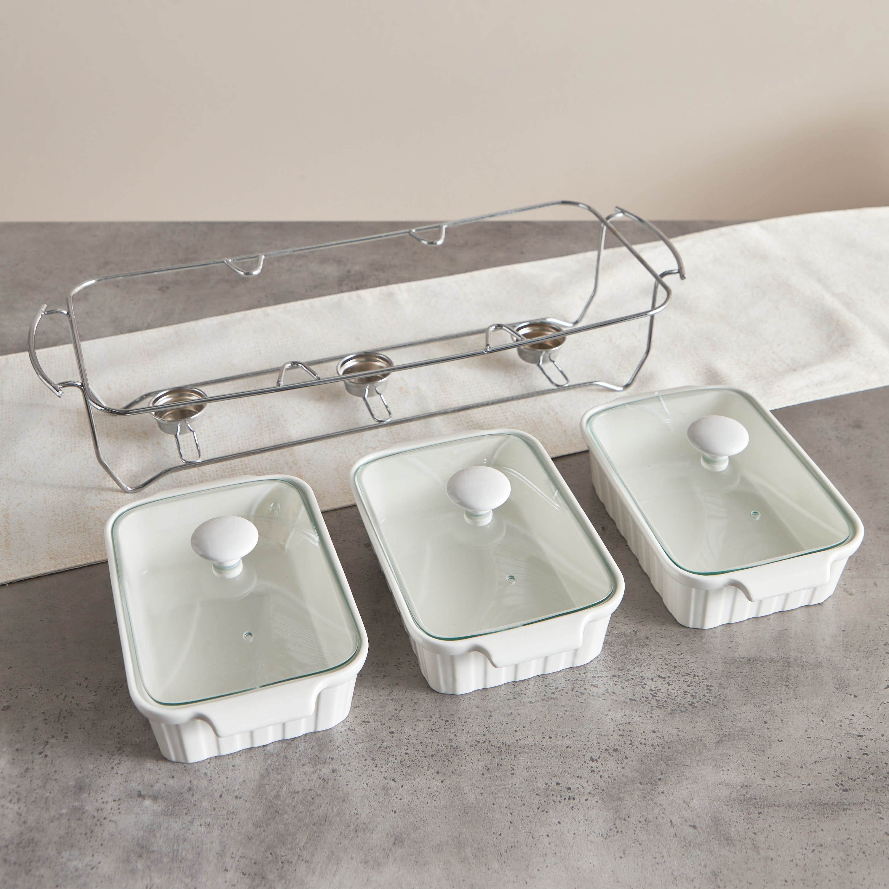 طقم مسخن طعام 4 قطع من سوبريم - 28 سم-hbxdecorandfurnishings-tabletop-serveware-image-4