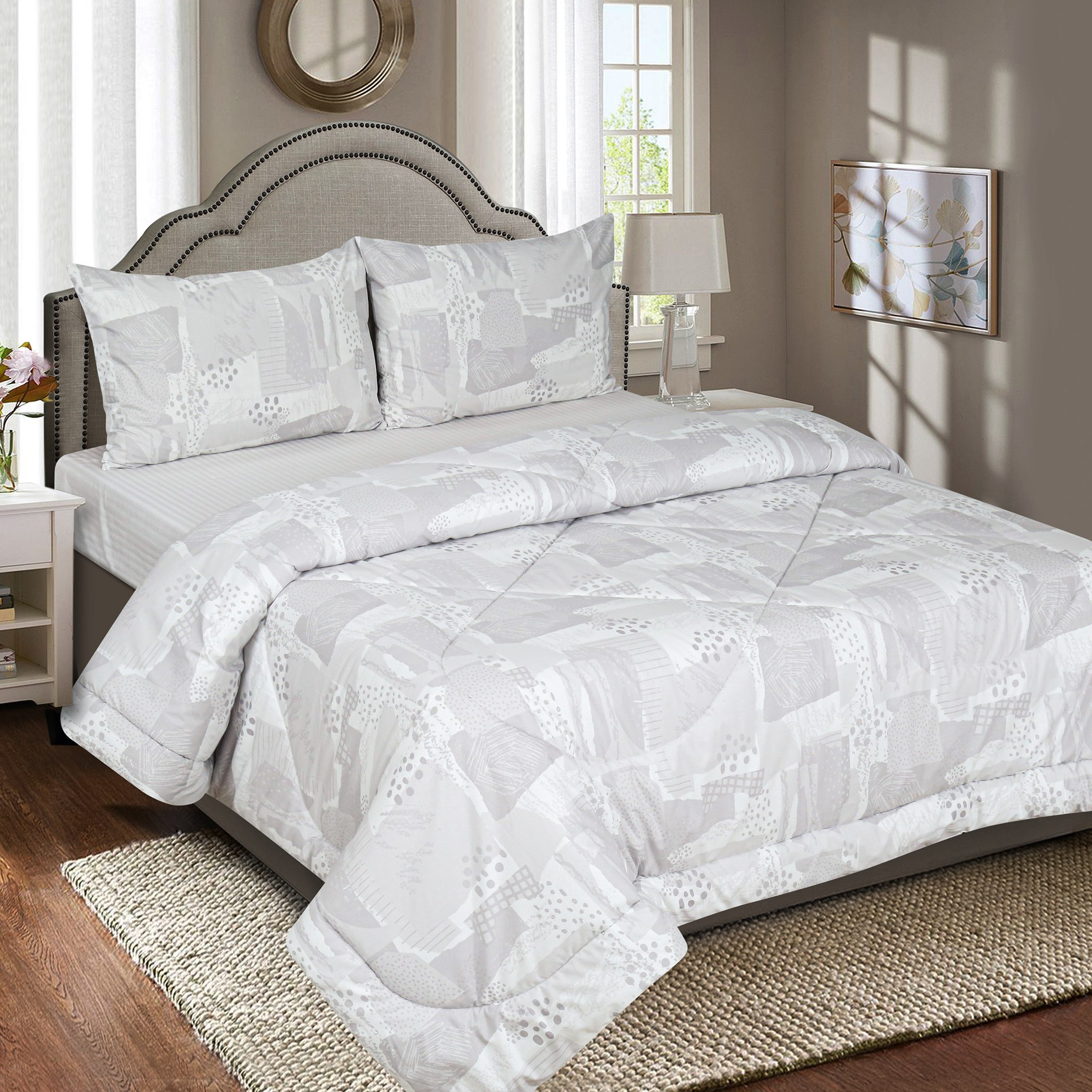 طقم لحاف مزدوج قطن 3 قطع بطبعات من ماديسون هاروكي- 160x220 سم-hbxkidsandyouth-beddingandfurnishings-comfortersets-image-1