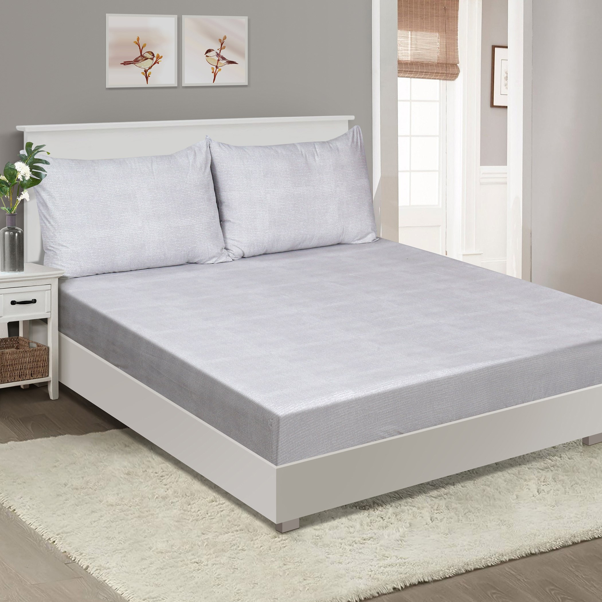 شرشف مطّاطي قطن كوين بطبعات من ماديسون - 150x200+25 سم-hbxhomeware-hbxbedroom-image-1